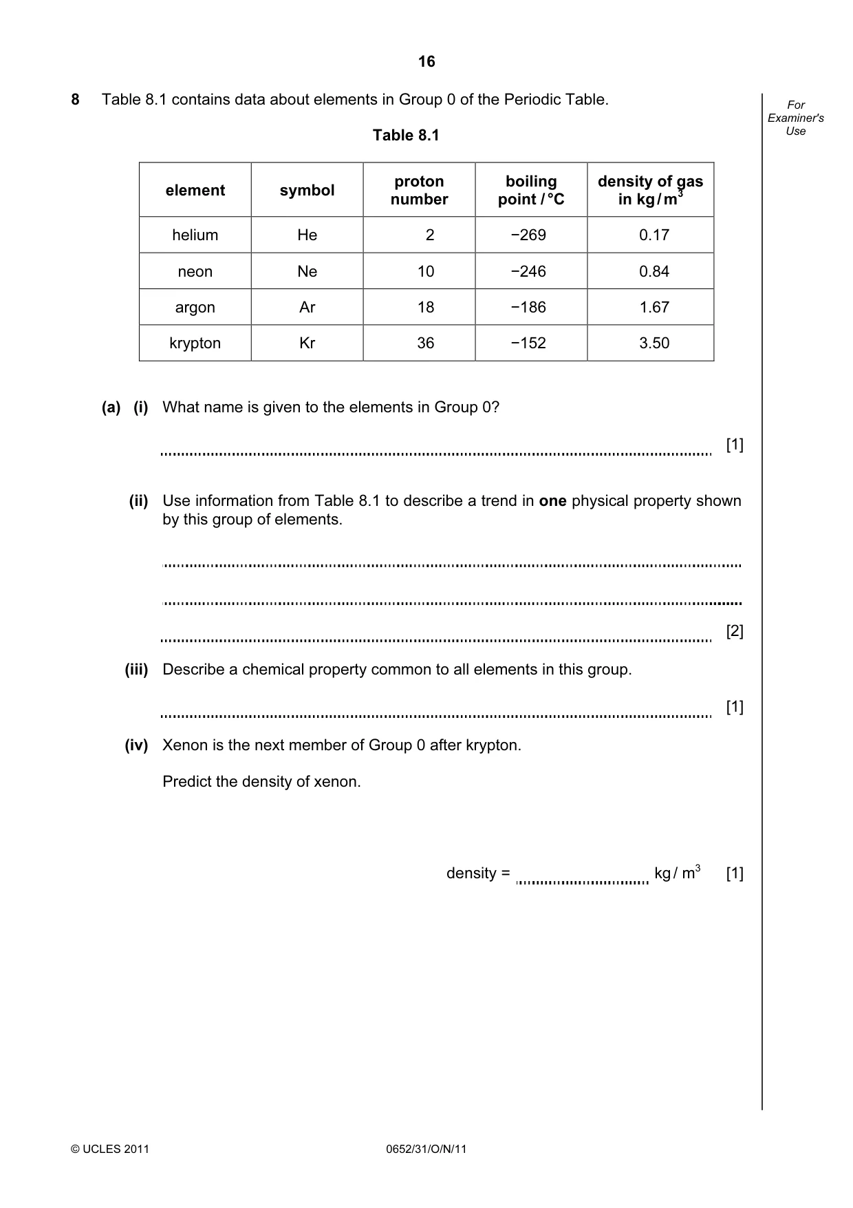 Cambridge IGCSE Physical Science 0652 2011 Oct/Nov Paper 3 · Variant 1 question paper, page 16 of 20