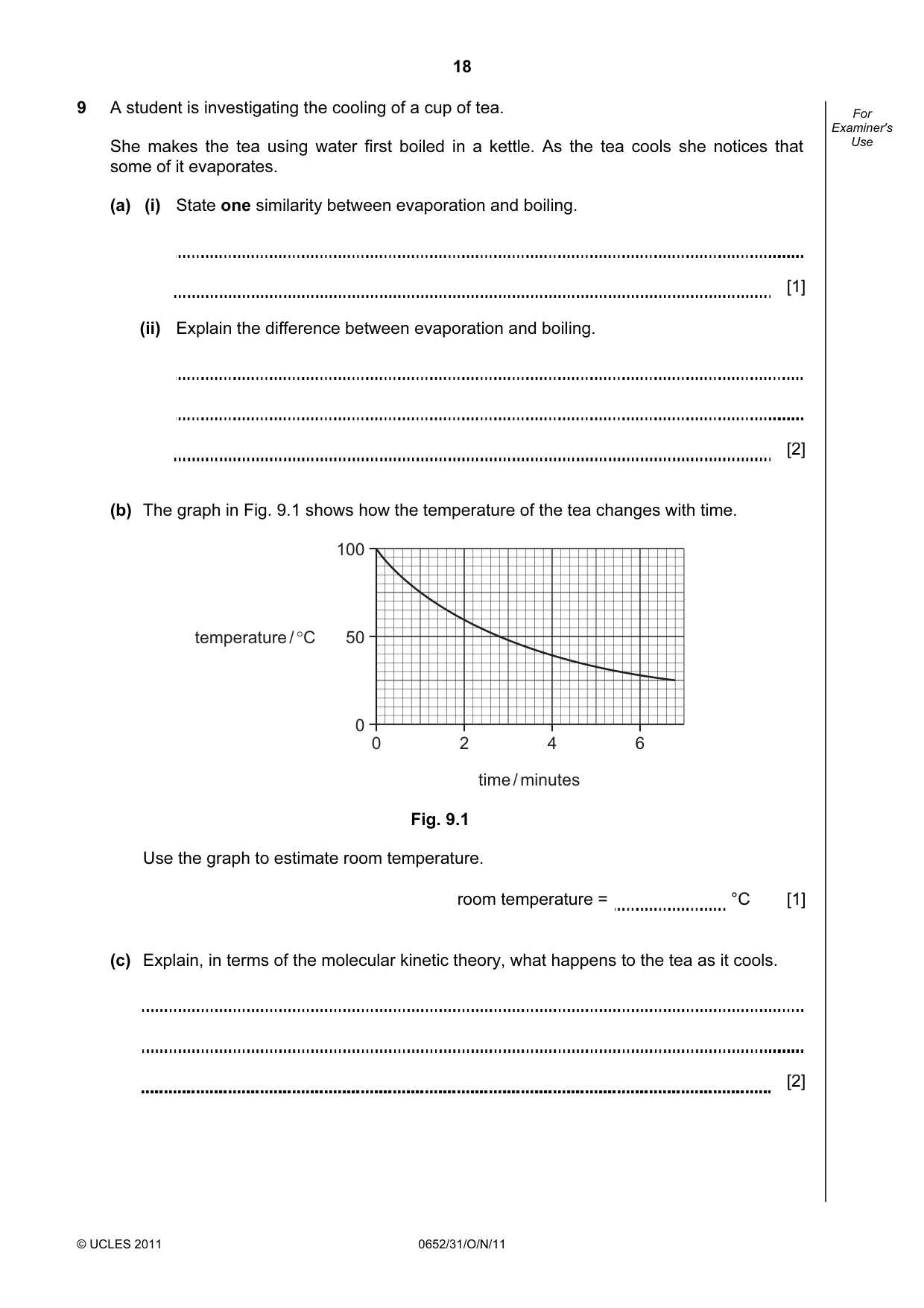 Cambridge IGCSE Physical Science 0652 2011 Oct/Nov Paper 3 · Variant 1 question paper, page 18 of 20