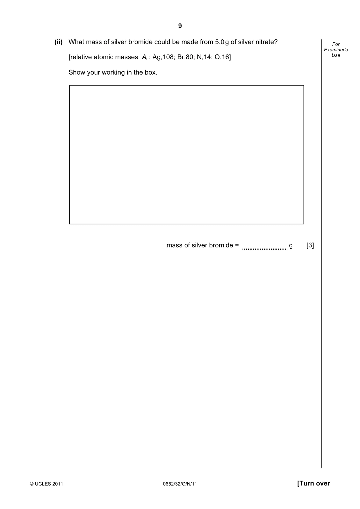 Cambridge IGCSE Physical Science 0652 2011 Oct/Nov Paper 3 · Variant 2 question paper, page 9 of 20