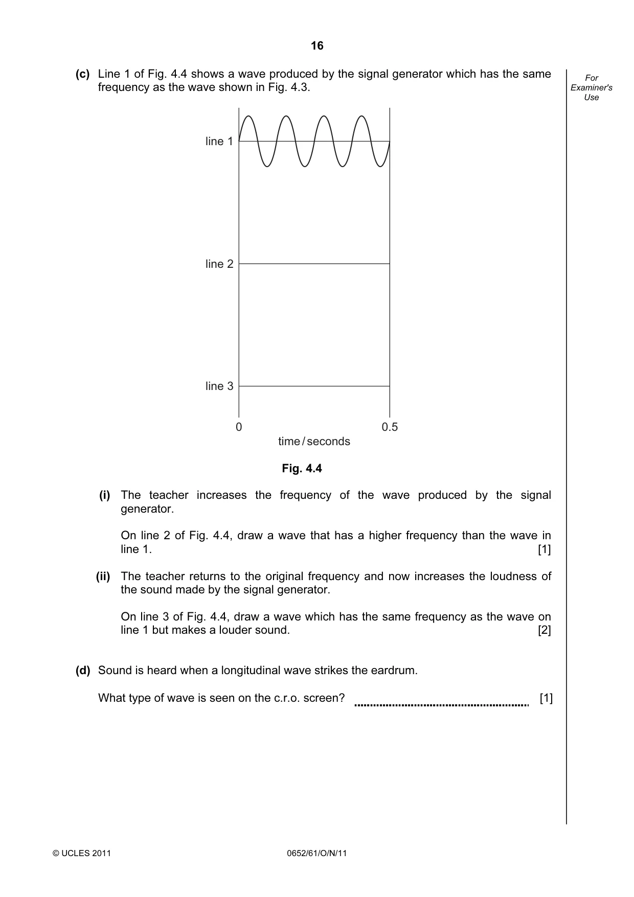 Cambridge IGCSE Physical Science 0652 2011 Oct/Nov Paper 6 · Variant 1 question paper, page 16 of 24