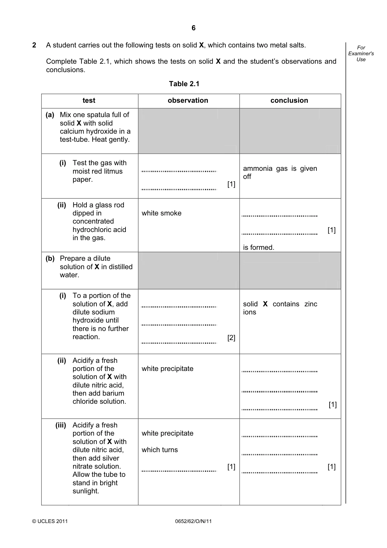 Cambridge IGCSE Physical Science 0652 2011 Oct/Nov Paper 6 · Variant 2 question paper, page 6 of 20