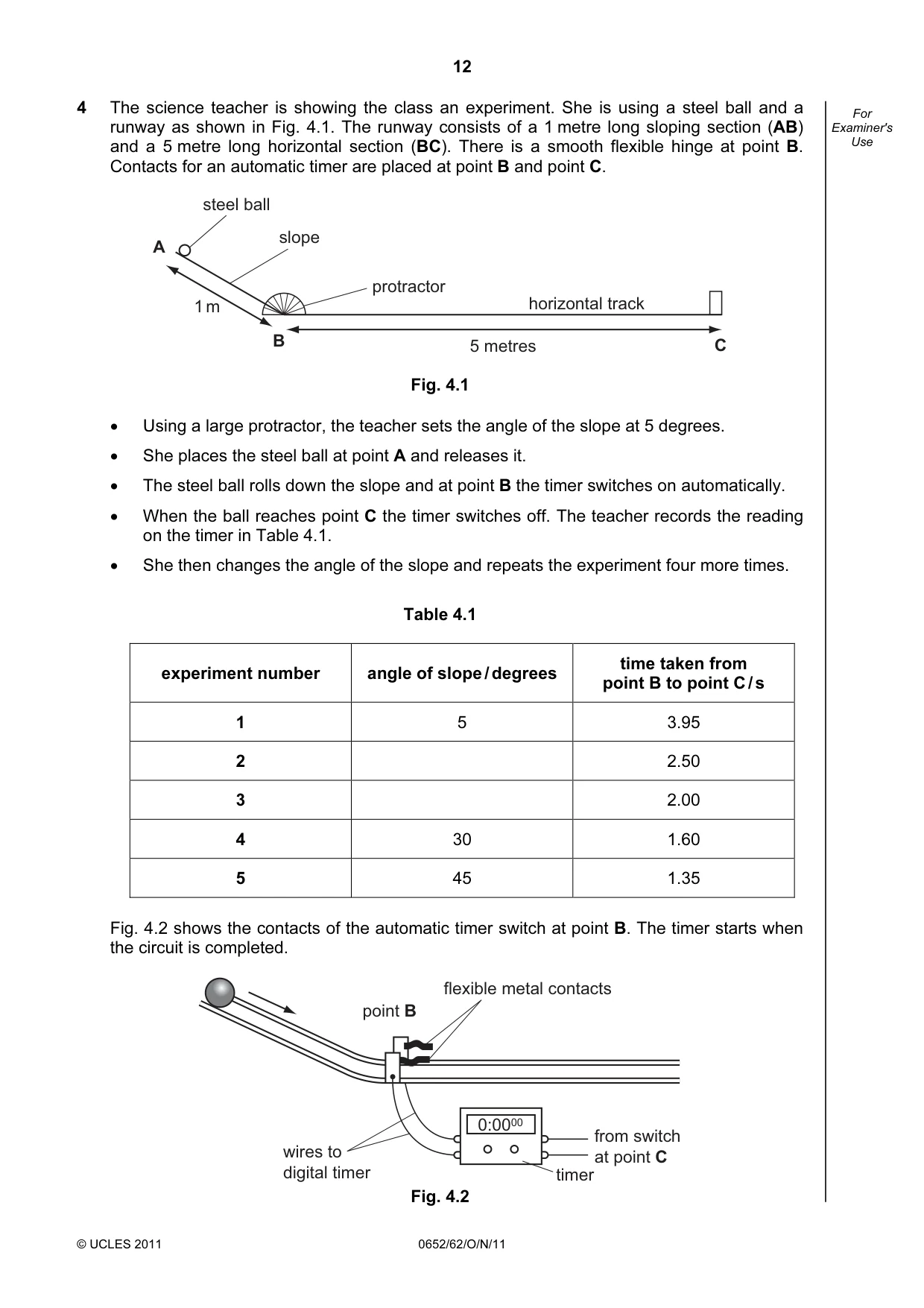 Cambridge IGCSE Physical Science 0652 2011 Oct/Nov Paper 6 · Variant 2 question paper, page 12 of 20