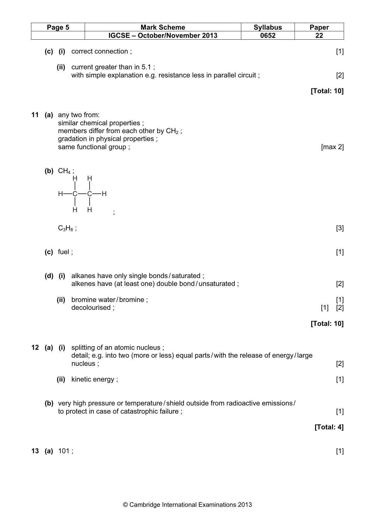 Mark scheme, page 5 of 6
