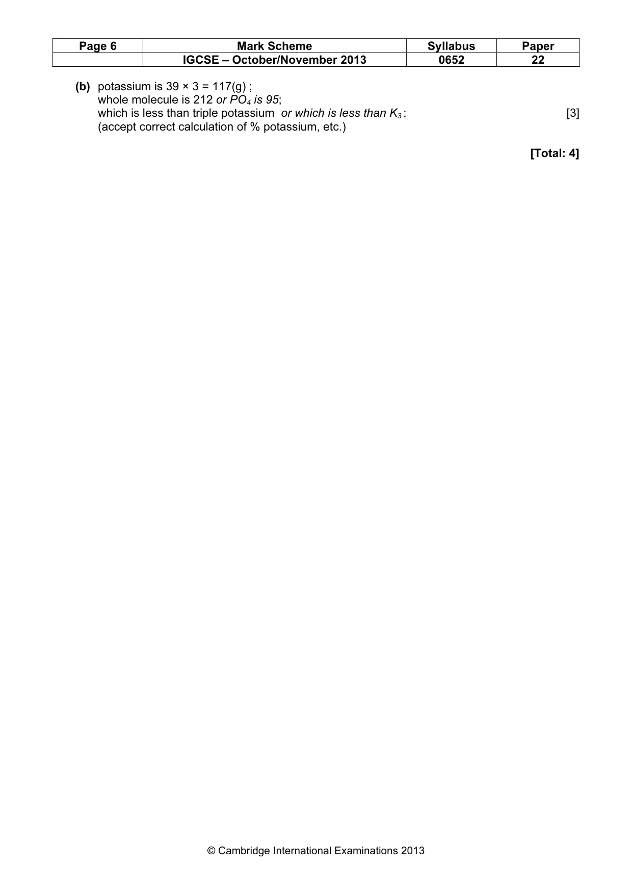 Mark scheme, page 6 of 6