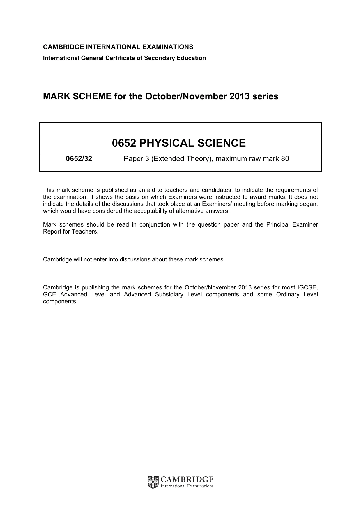 Mark scheme, page 1 of 5