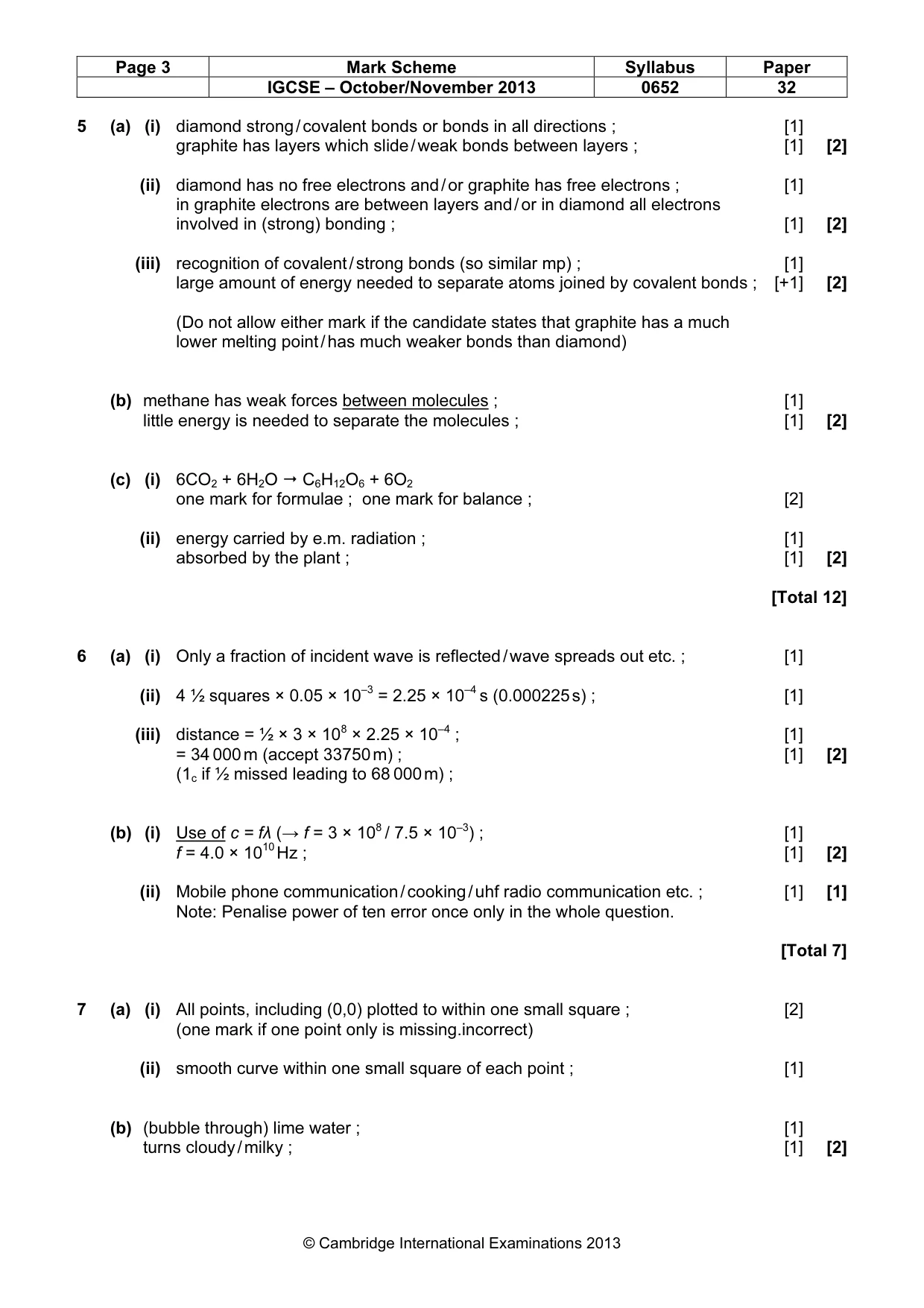 Mark scheme, page 3 of 5