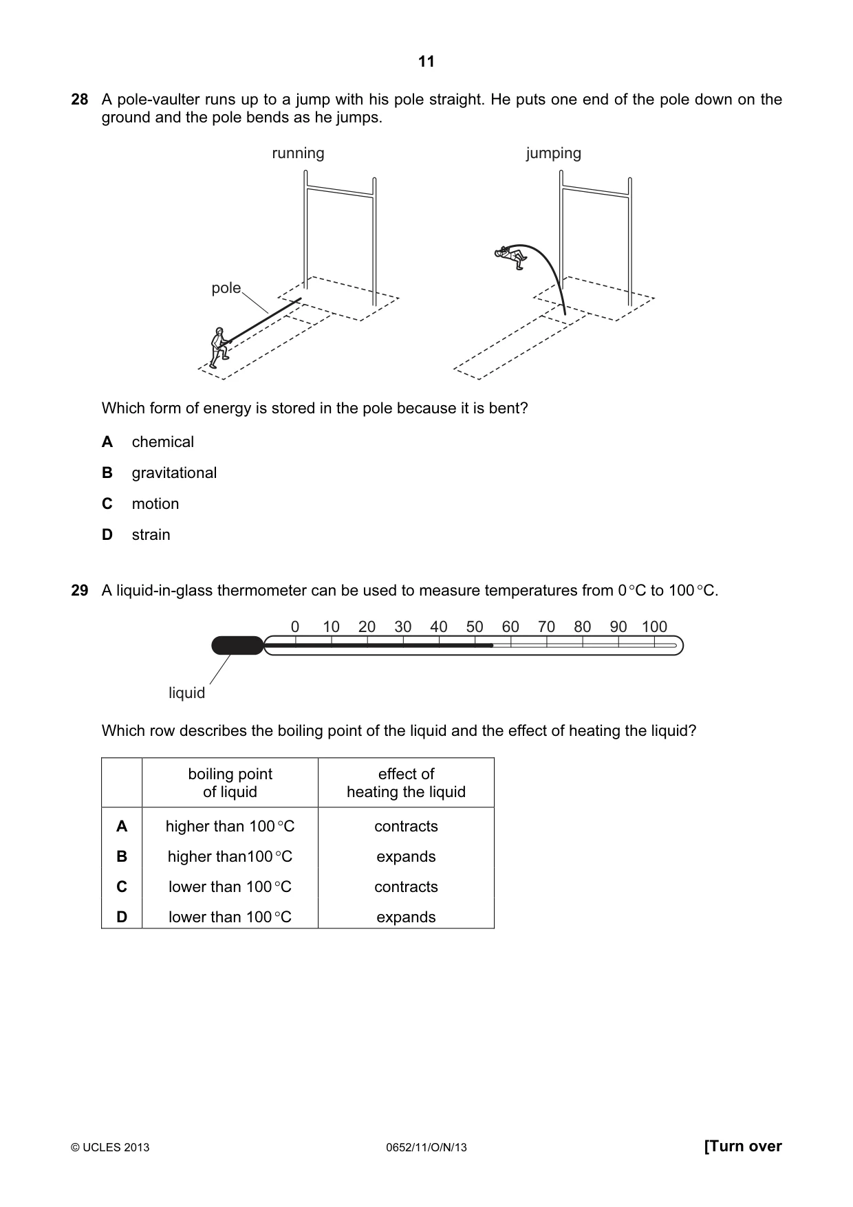 Cambridge IGCSE Physical Science 0652 2013 Oct/Nov Paper 1 · Variant 1 question paper, page 11 of 20