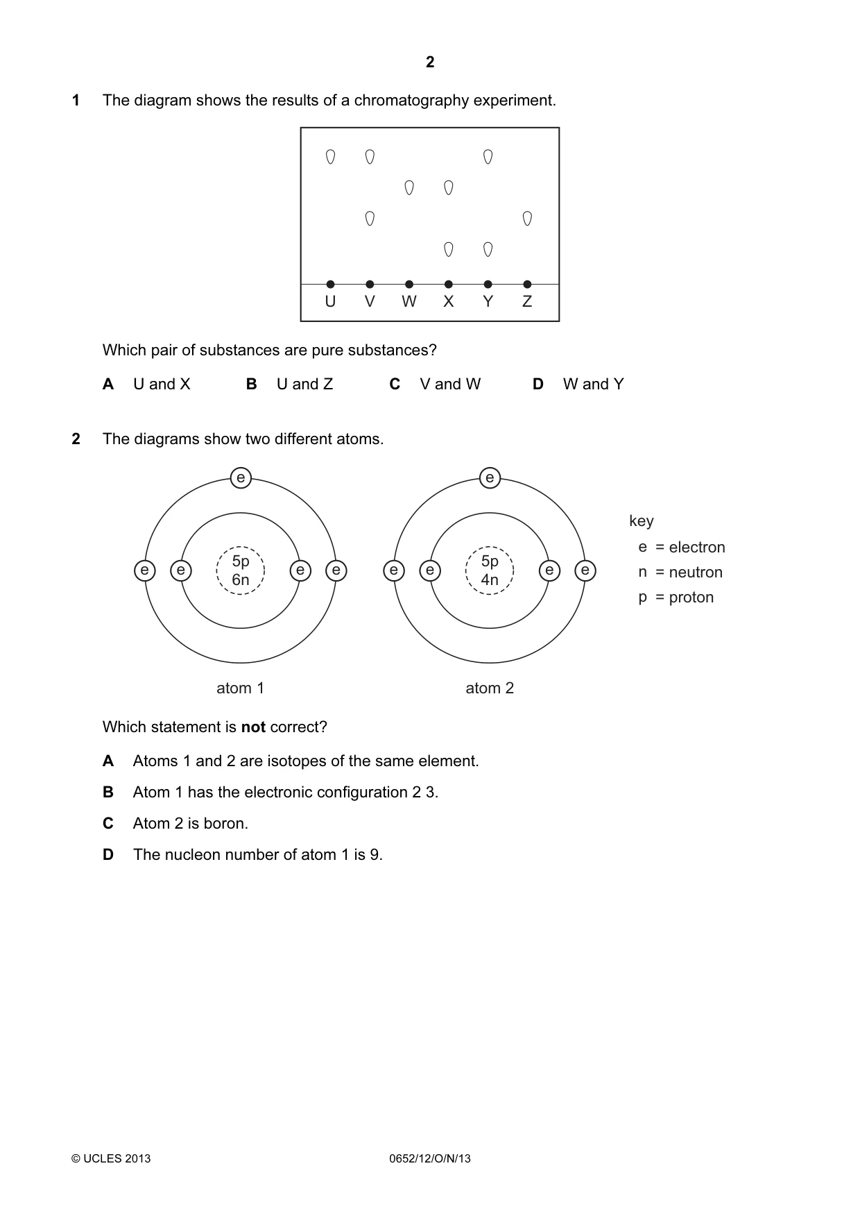 Cambridge IGCSE Physical Science 0652 2013 Oct/Nov Paper 1 · Variant 2 question paper, page 2 of 20