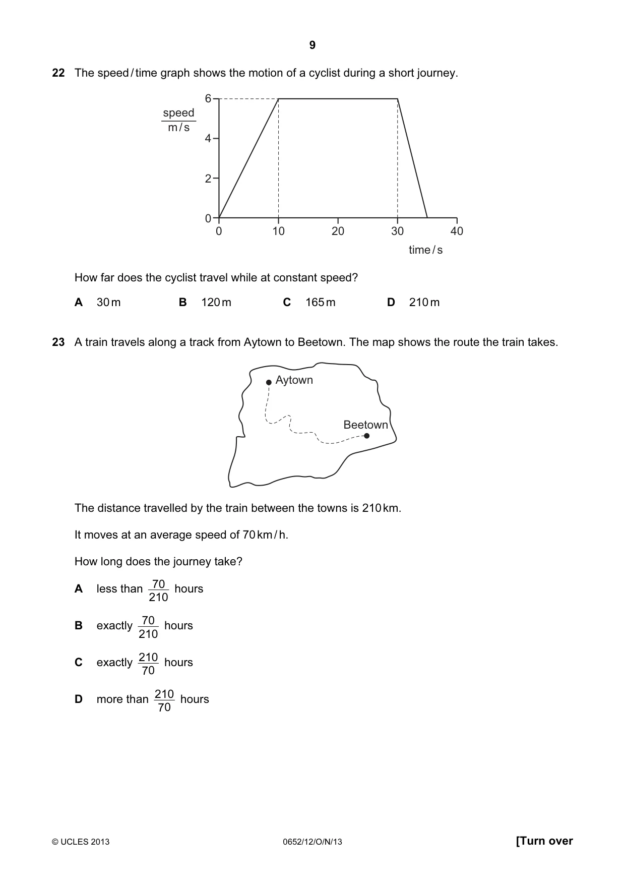 Cambridge IGCSE Physical Science 0652 2013 Oct/Nov Paper 1 · Variant 2 question paper, page 9 of 20