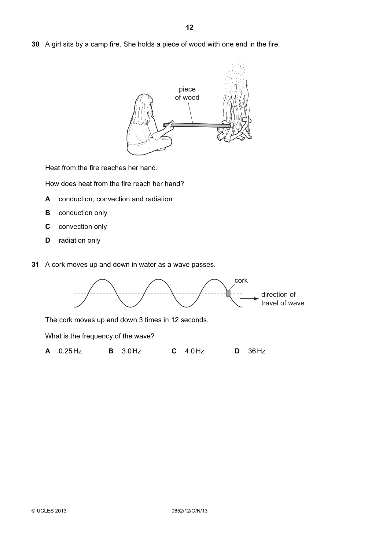 Cambridge IGCSE Physical Science 0652 2013 Oct/Nov Paper 1 · Variant 2 question paper, page 12 of 20