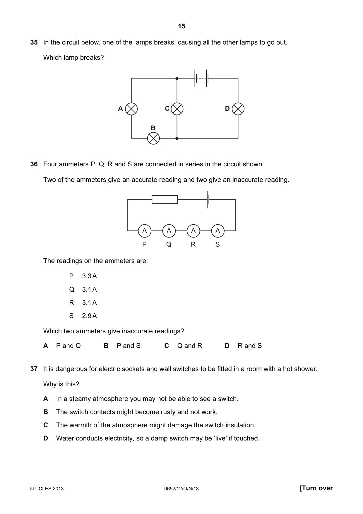 Cambridge IGCSE Physical Science 0652 2013 Oct/Nov Paper 1 · Variant 2 question paper, page 15 of 20
