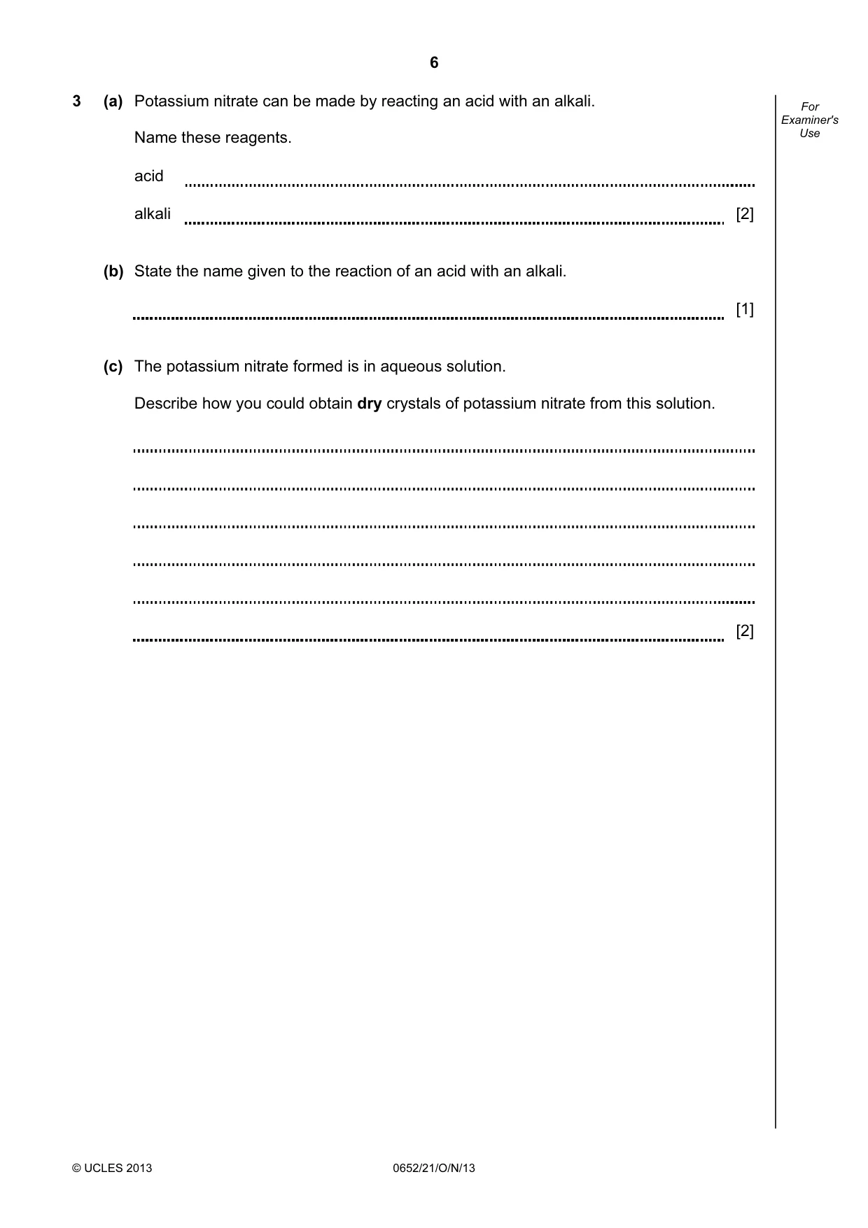 Cambridge IGCSE Physical Science 0652 2013 Oct/Nov Paper 2 · Variant 1 question paper, page 6 of 24