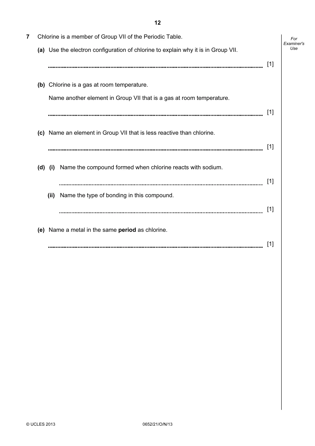 Cambridge IGCSE Physical Science 0652 2013 Oct/Nov Paper 2 · Variant 1 question paper, page 12 of 24