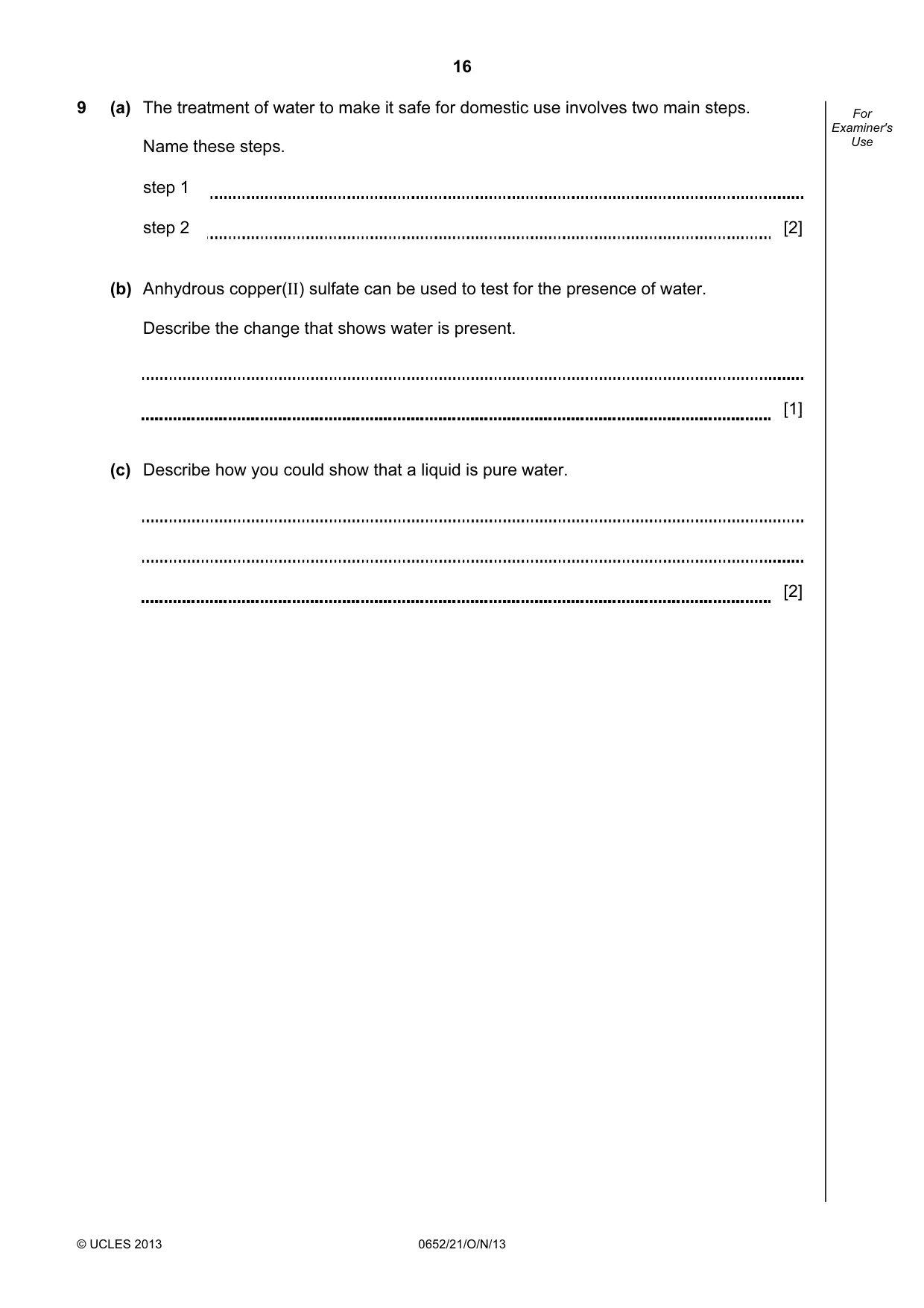 Cambridge IGCSE Physical Science 0652 2013 Oct/Nov Paper 2 · Variant 1 question paper, page 16 of 24