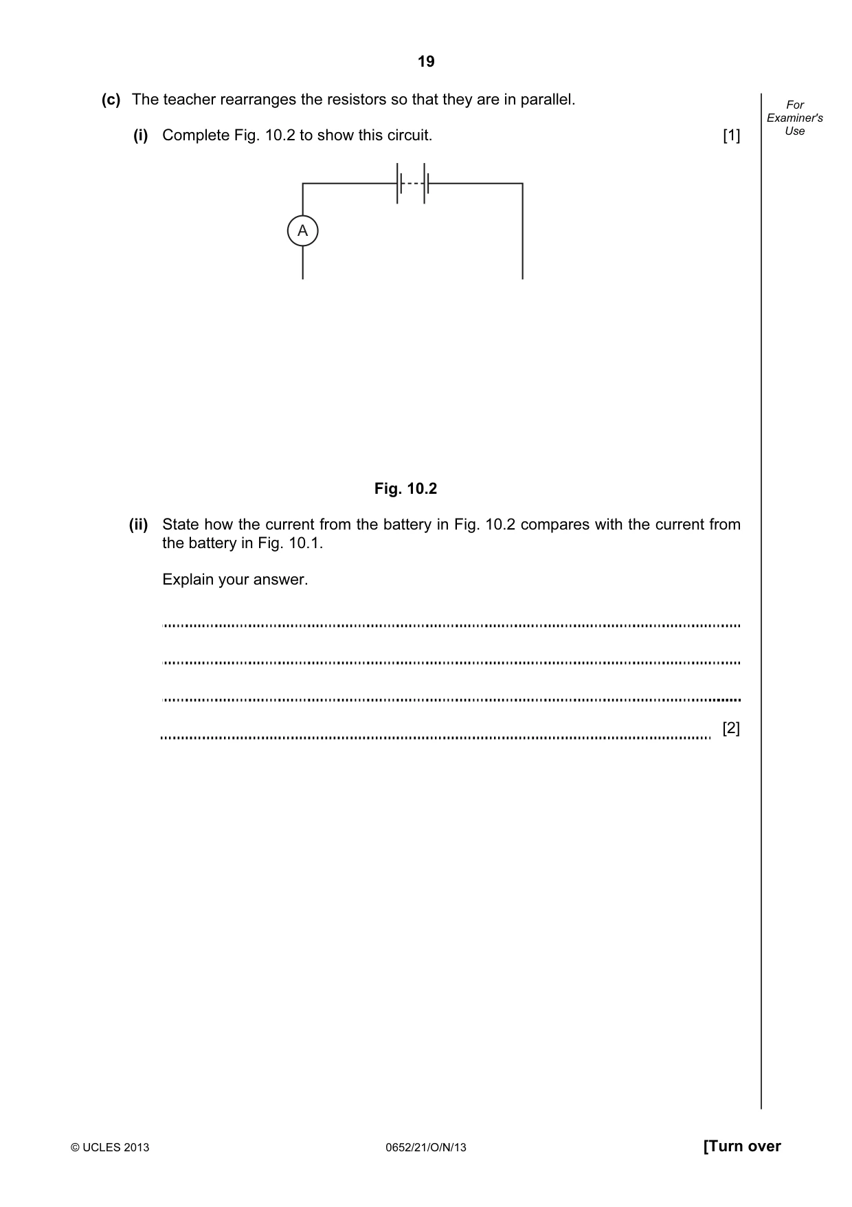 Cambridge IGCSE Physical Science 0652 2013 Oct/Nov Paper 2 · Variant 1 question paper, page 19 of 24