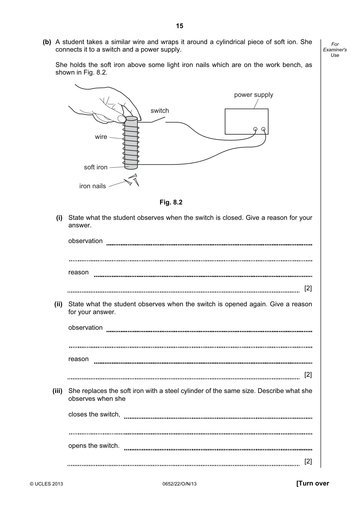 Cambridge IGCSE Physical Science 0652 2013 Oct/Nov Paper 2 · Variant 2 question paper, page 15 of 24