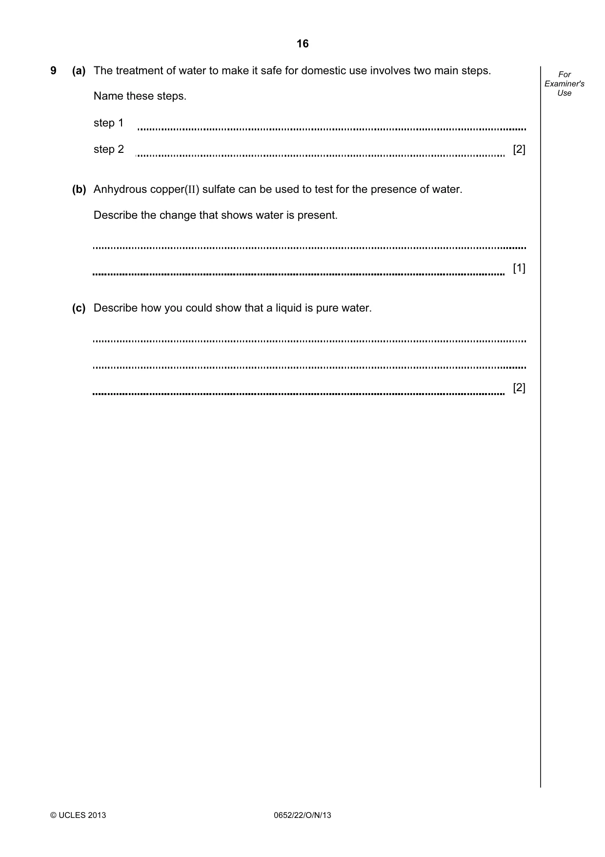Cambridge IGCSE Physical Science 0652 2013 Oct/Nov Paper 2 · Variant 2 question paper, page 16 of 24