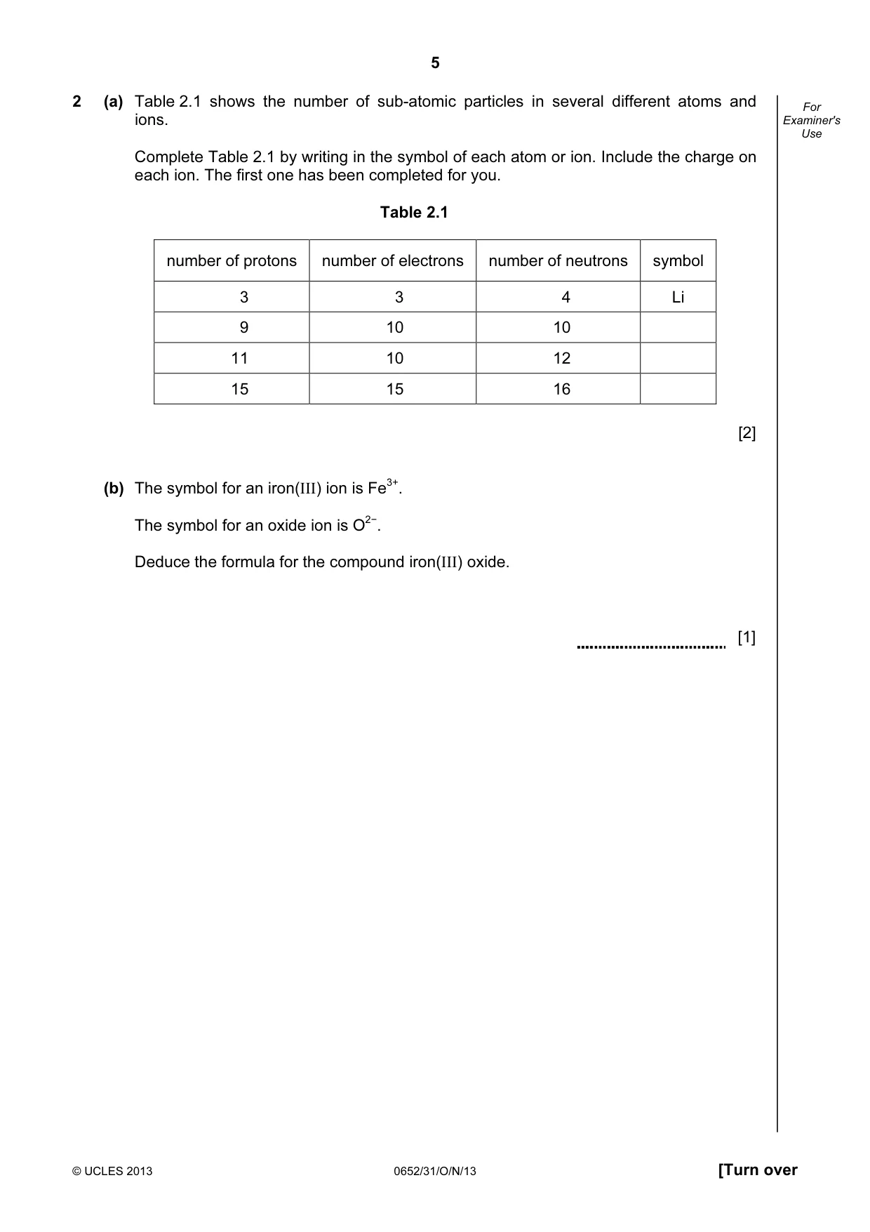 Cambridge IGCSE Physical Science 0652 2013 Oct/Nov Paper 3 · Variant 1 question paper, page 5 of 20