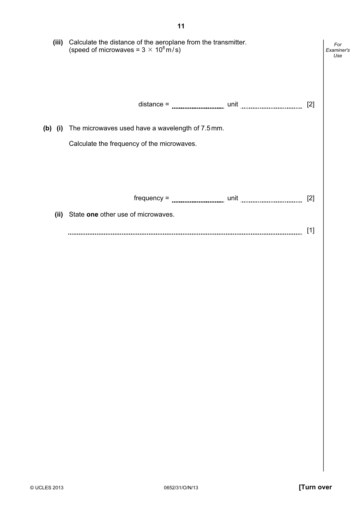 Cambridge IGCSE Physical Science 0652 2013 Oct/Nov Paper 3 · Variant 1 question paper, page 11 of 20