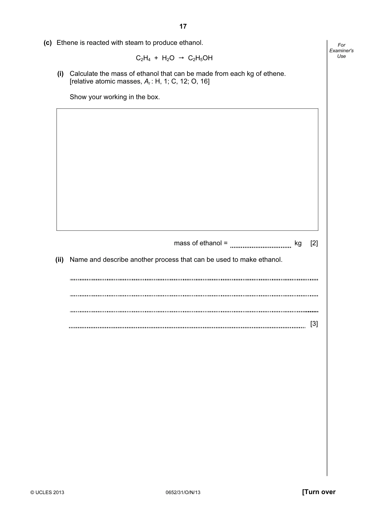 Cambridge IGCSE Physical Science 0652 2013 Oct/Nov Paper 3 · Variant 1 question paper, page 17 of 20