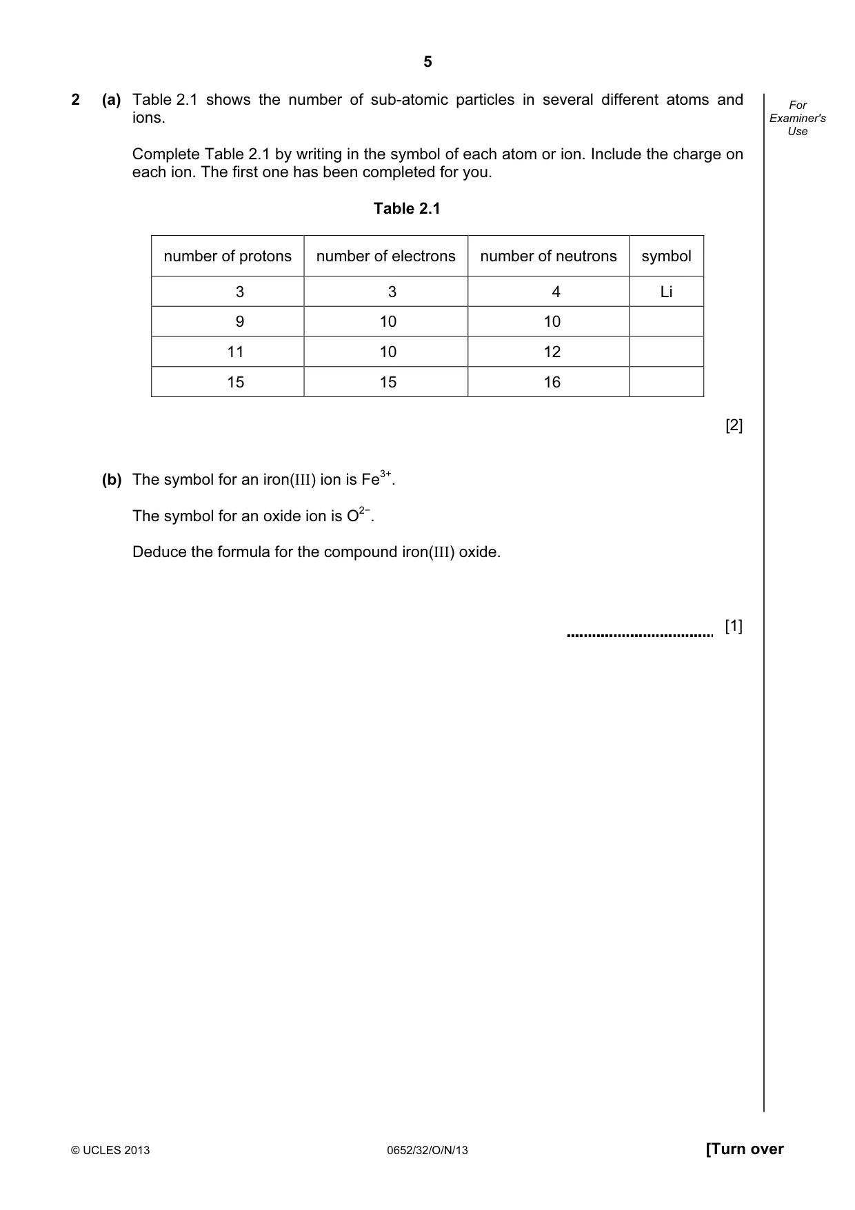 Cambridge IGCSE Physical Science 0652 2013 Oct/Nov Paper 3 · Variant 2 question paper, page 5 of 20