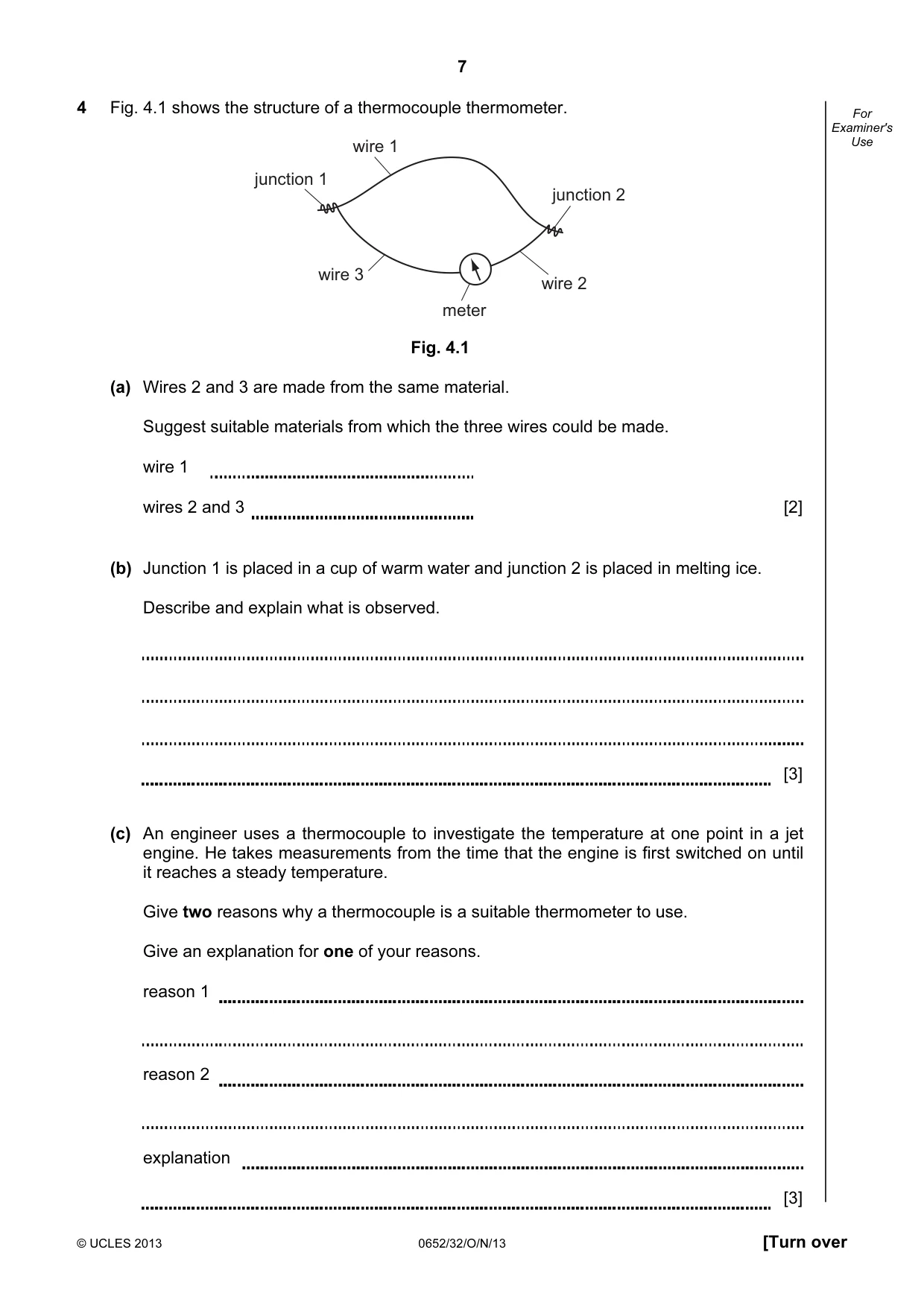 Cambridge IGCSE Physical Science 0652 2013 Oct/Nov Paper 3 · Variant 2 question paper, page 7 of 20