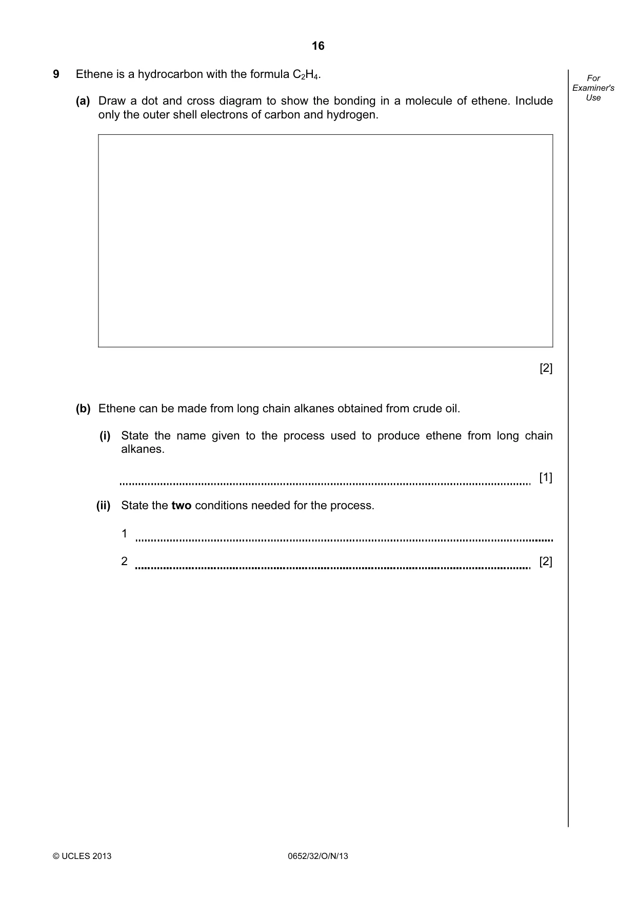 Cambridge IGCSE Physical Science 0652 2013 Oct/Nov Paper 3 · Variant 2 question paper, page 16 of 20