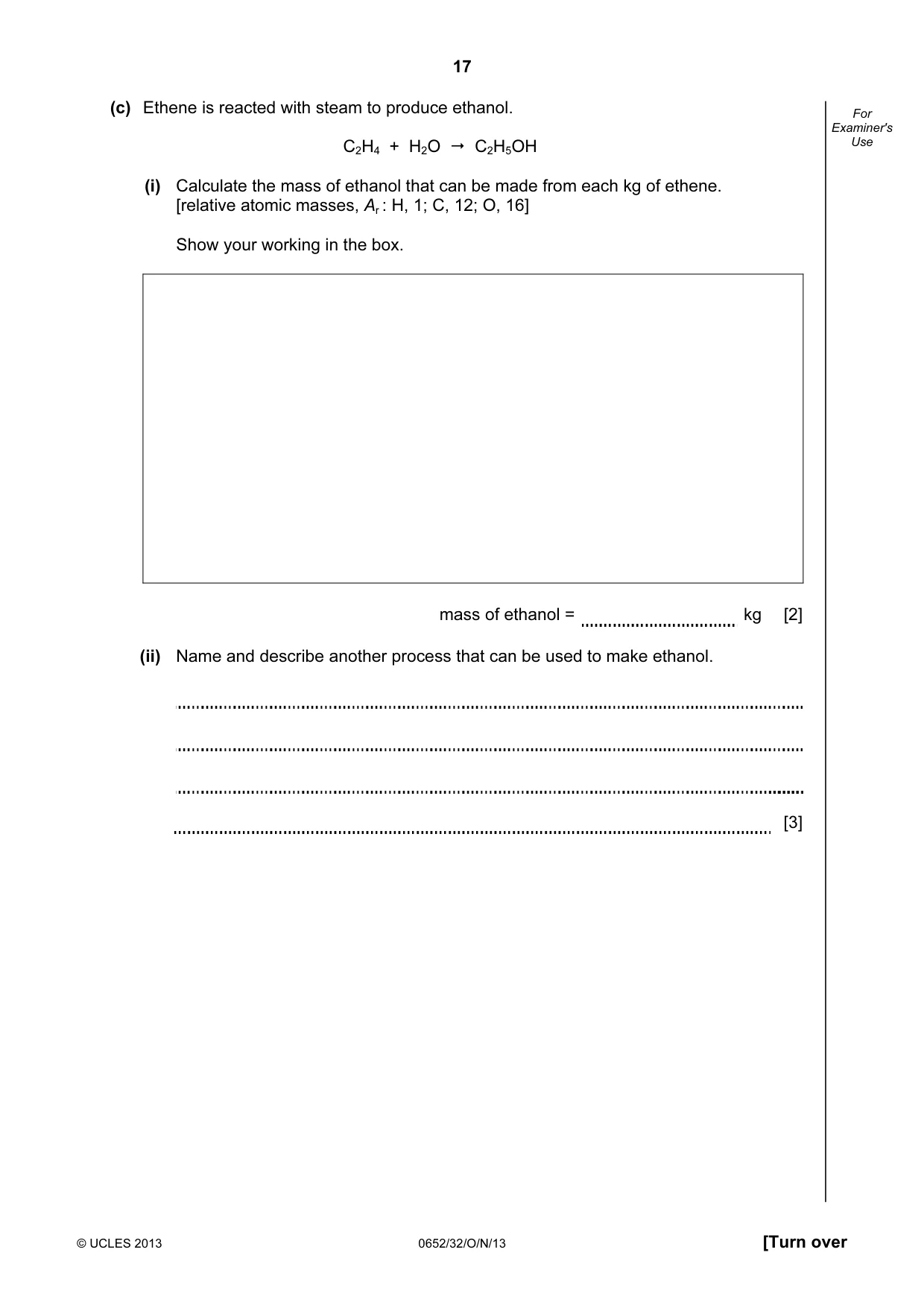 Cambridge IGCSE Physical Science 0652 2013 Oct/Nov Paper 3 · Variant 2 question paper, page 17 of 20