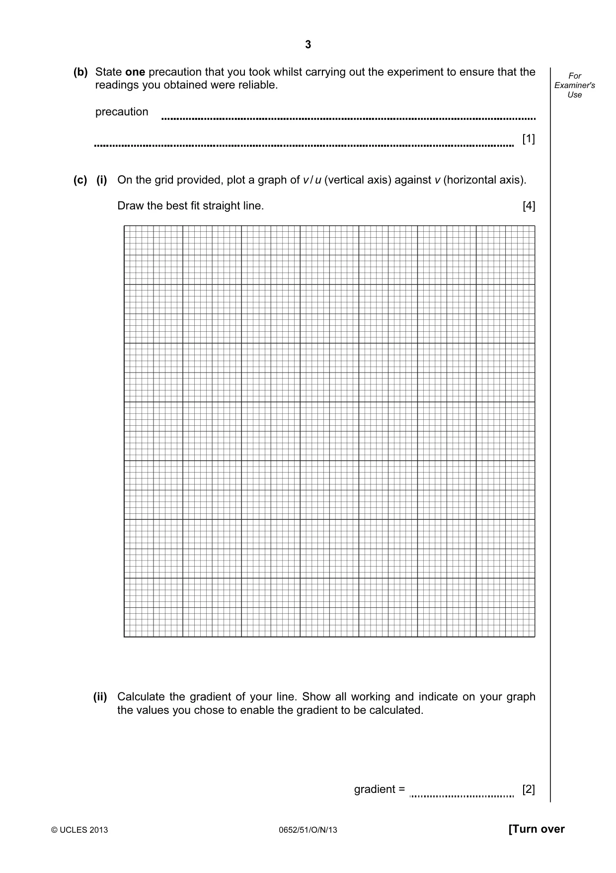 Cambridge IGCSE Physical Science 0652 2013 Oct/Nov Paper 5 · Variant 1 question paper, page 3 of 8
