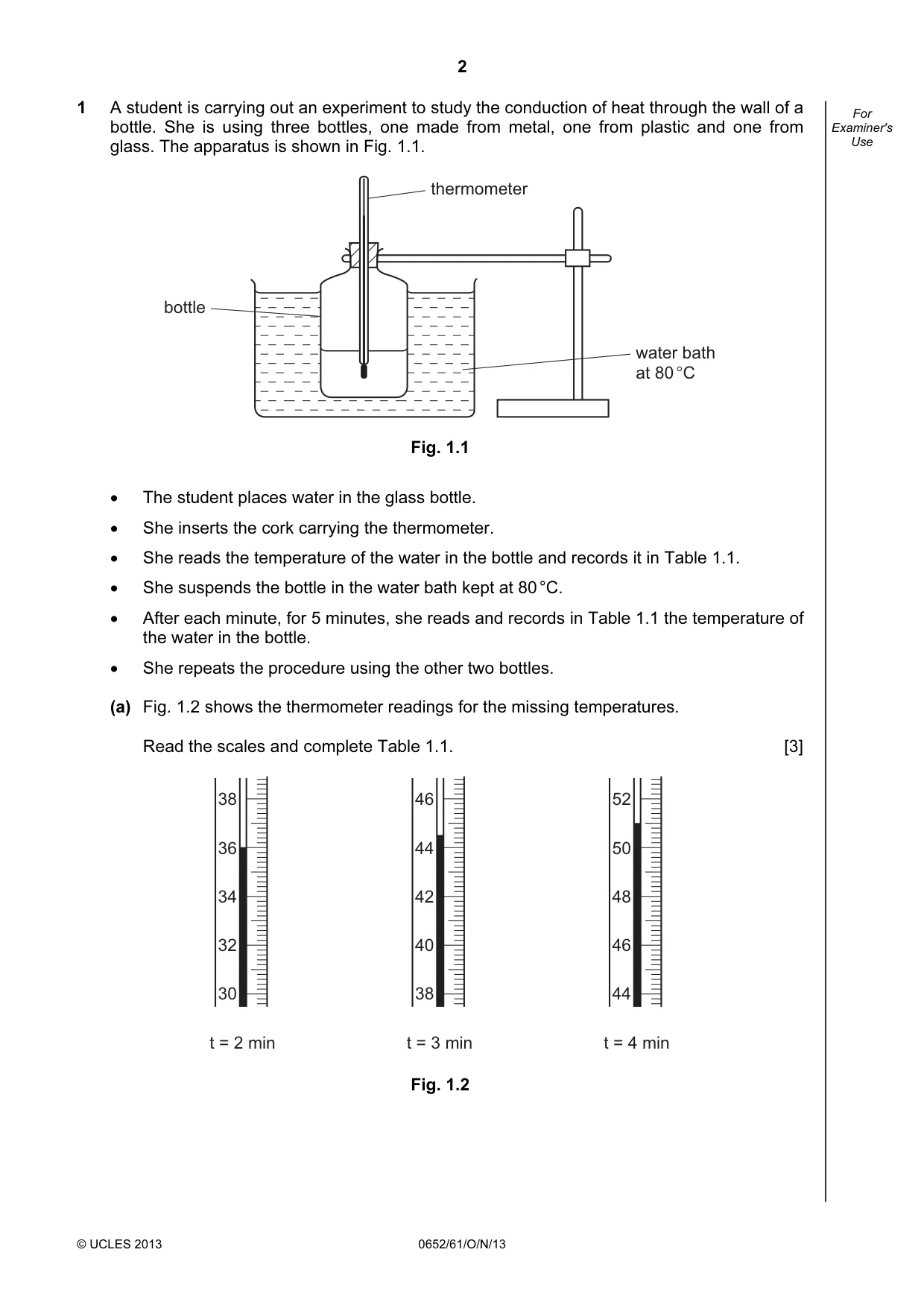 Cambridge IGCSE Physical Science 0652 2013 Oct/Nov Paper 6 · Variant 1 question paper, page 2 of 20