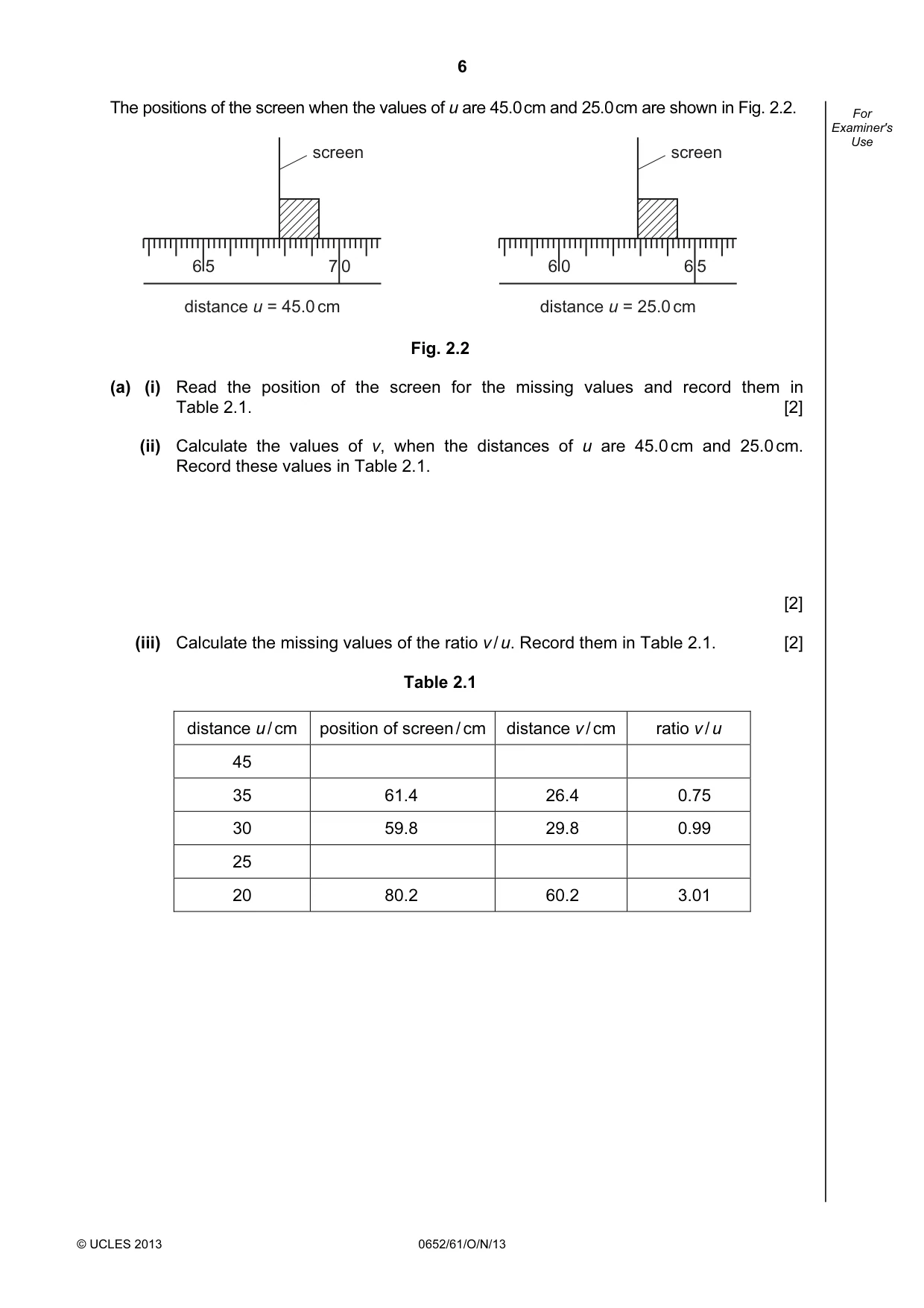 Cambridge IGCSE Physical Science 0652 2013 Oct/Nov Paper 6 · Variant 1 question paper, page 6 of 20