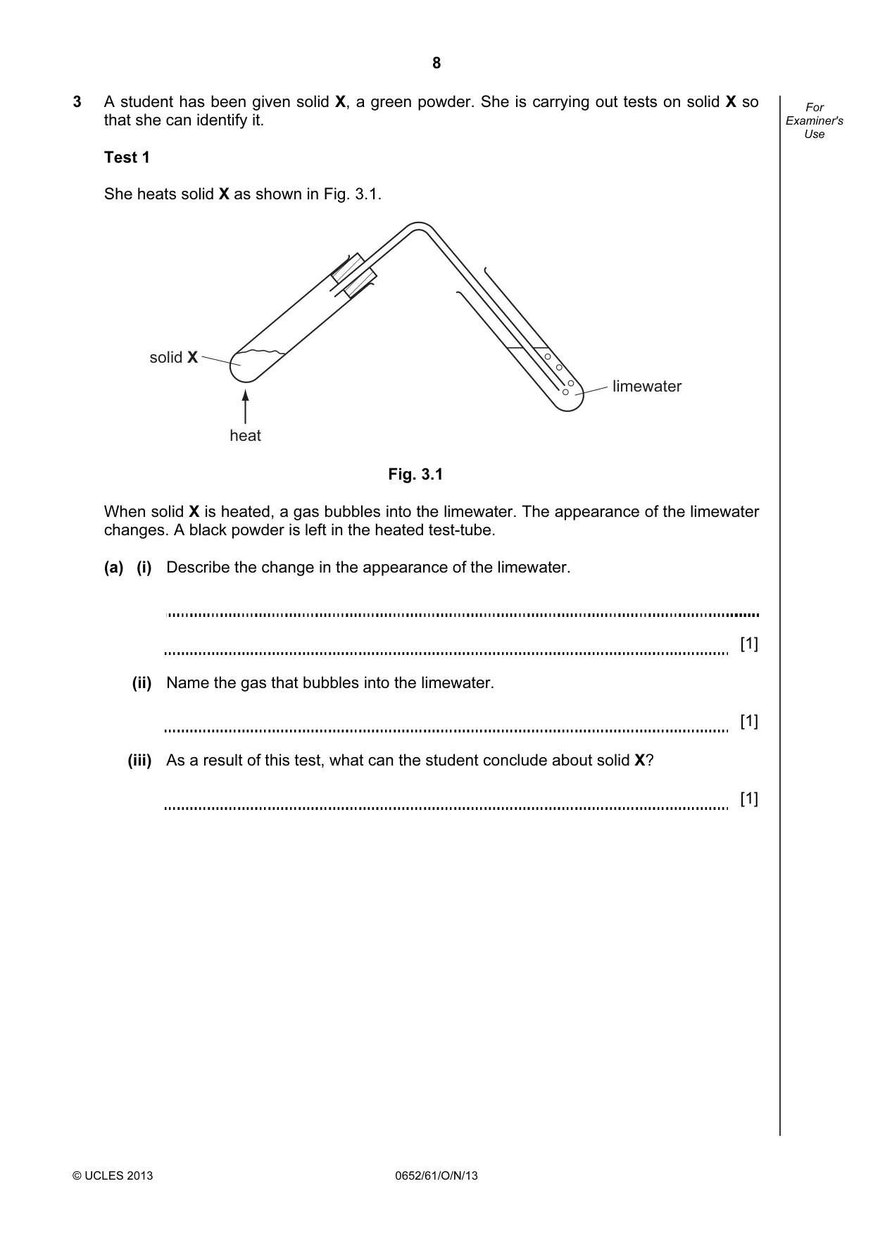 Cambridge IGCSE Physical Science 0652 2013 Oct/Nov Paper 6 · Variant 1 question paper, page 8 of 20