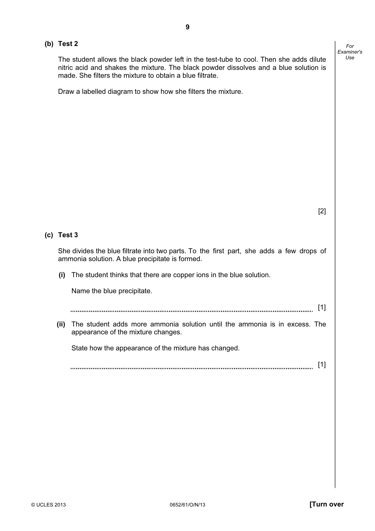 Cambridge IGCSE Physical Science 0652 2013 Oct/Nov Paper 6 · Variant 1 question paper, page 9 of 20