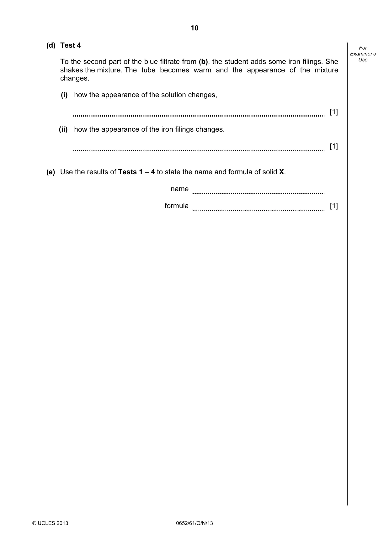 Cambridge IGCSE Physical Science 0652 2013 Oct/Nov Paper 6 · Variant 1 question paper, page 10 of 20