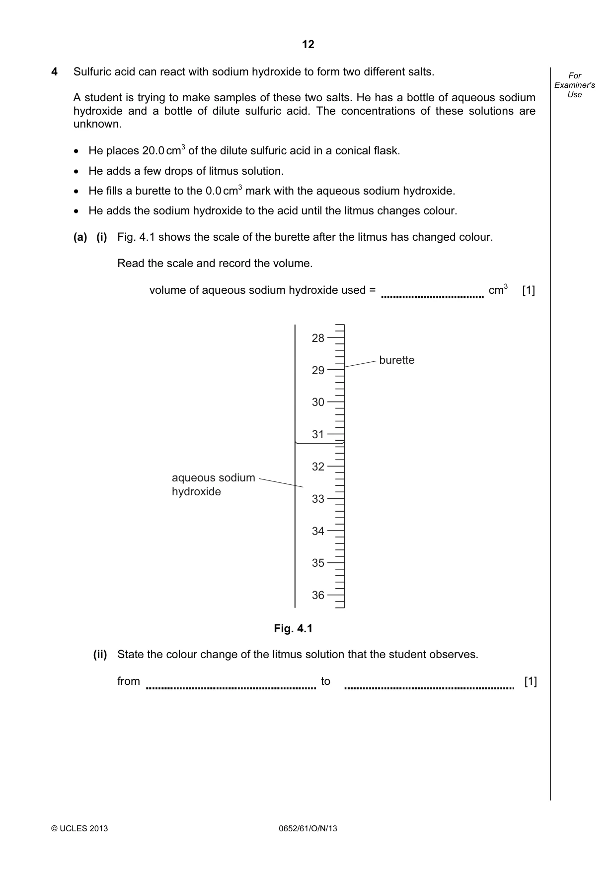 Cambridge IGCSE Physical Science 0652 2013 Oct/Nov Paper 6 · Variant 1 question paper, page 12 of 20