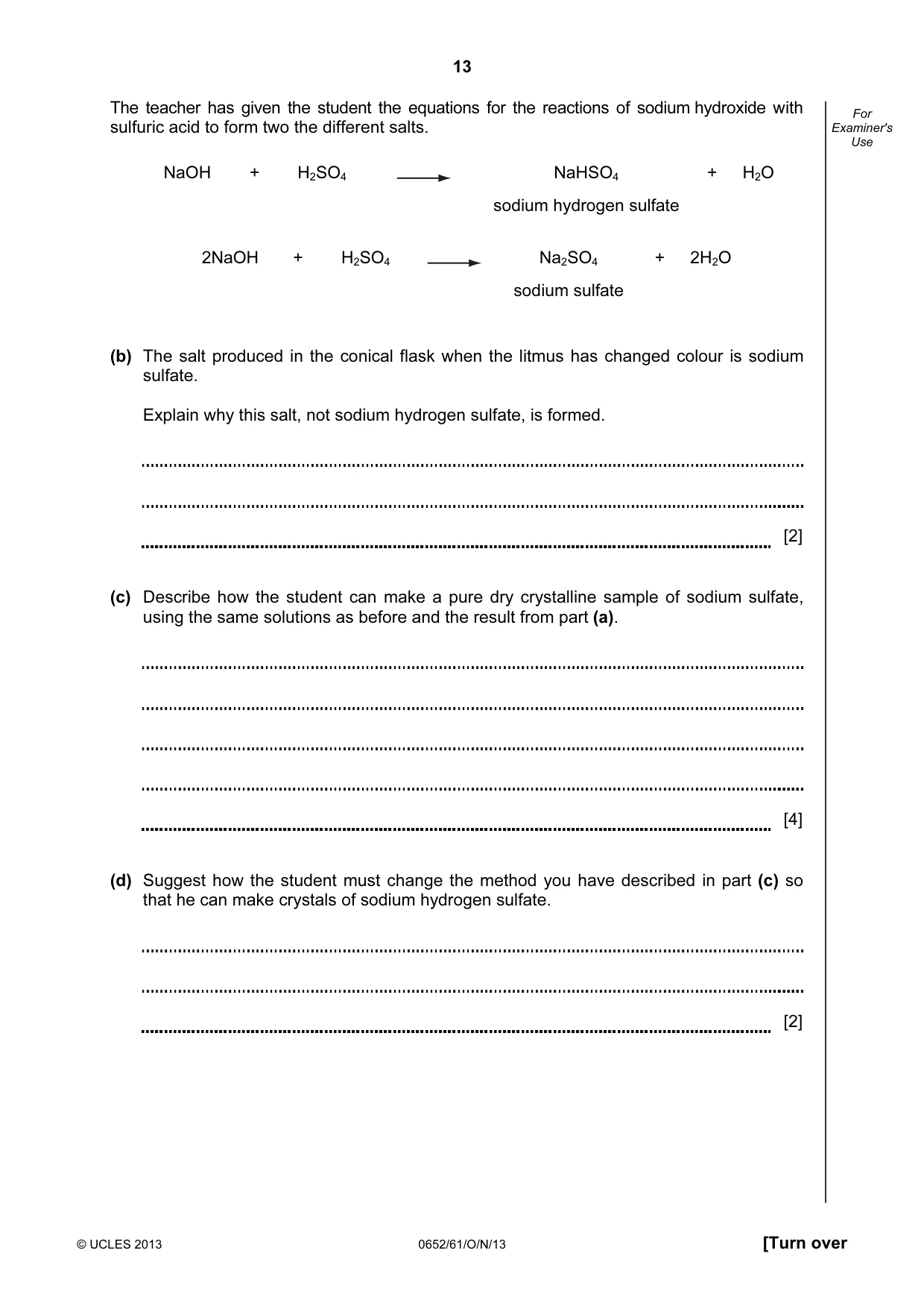 Cambridge IGCSE Physical Science 0652 2013 Oct/Nov Paper 6 · Variant 1 question paper, page 13 of 20