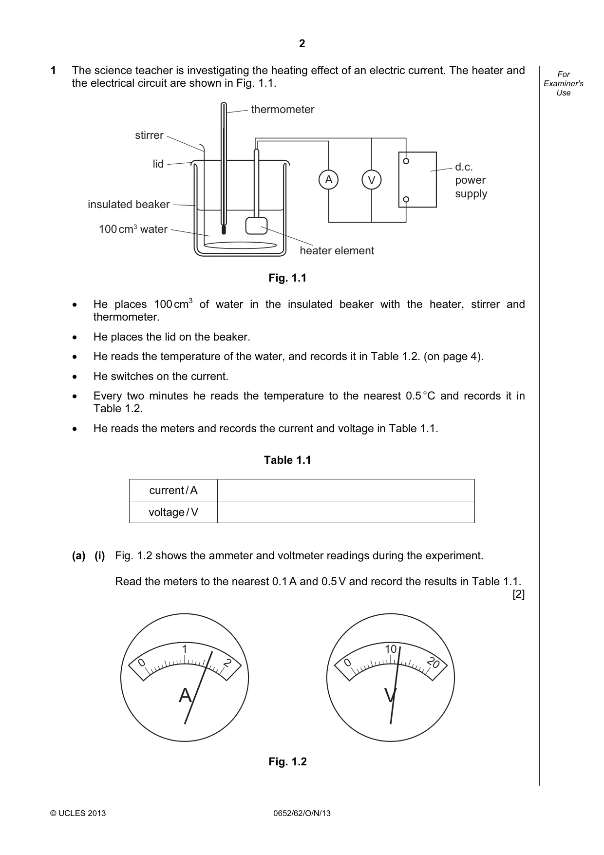 Cambridge IGCSE Physical Science 0652 2013 Oct/Nov Paper 6 · Variant 2 question paper, page 2 of 20
