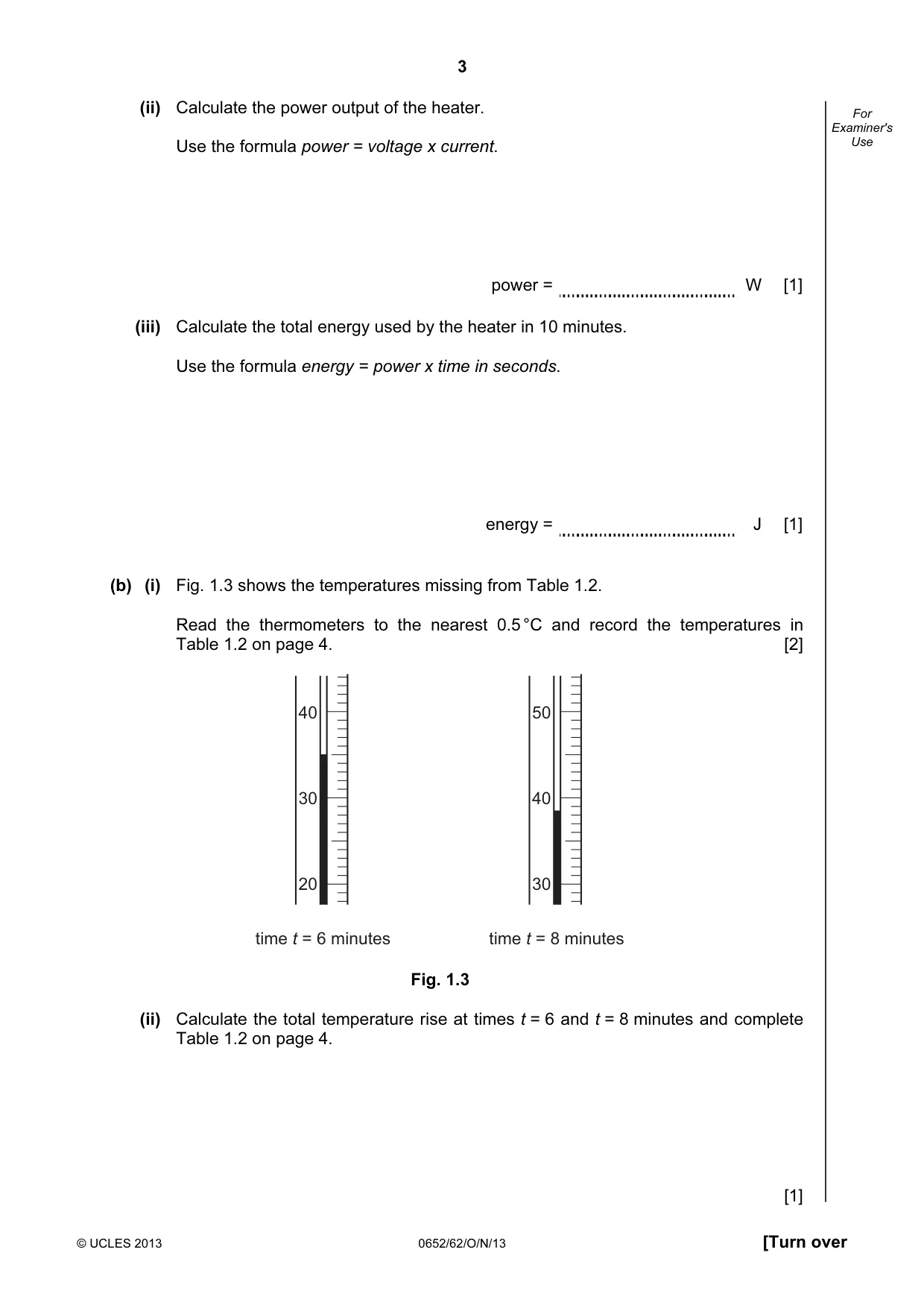 Cambridge IGCSE Physical Science 0652 2013 Oct/Nov Paper 6 · Variant 2 question paper, page 3 of 20