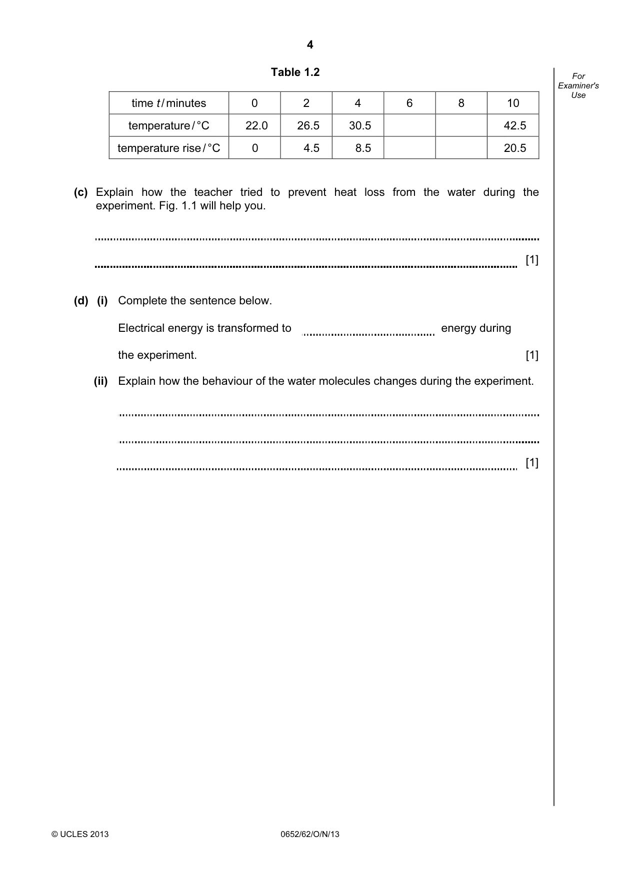 Cambridge IGCSE Physical Science 0652 2013 Oct/Nov Paper 6 · Variant 2 question paper, page 4 of 20