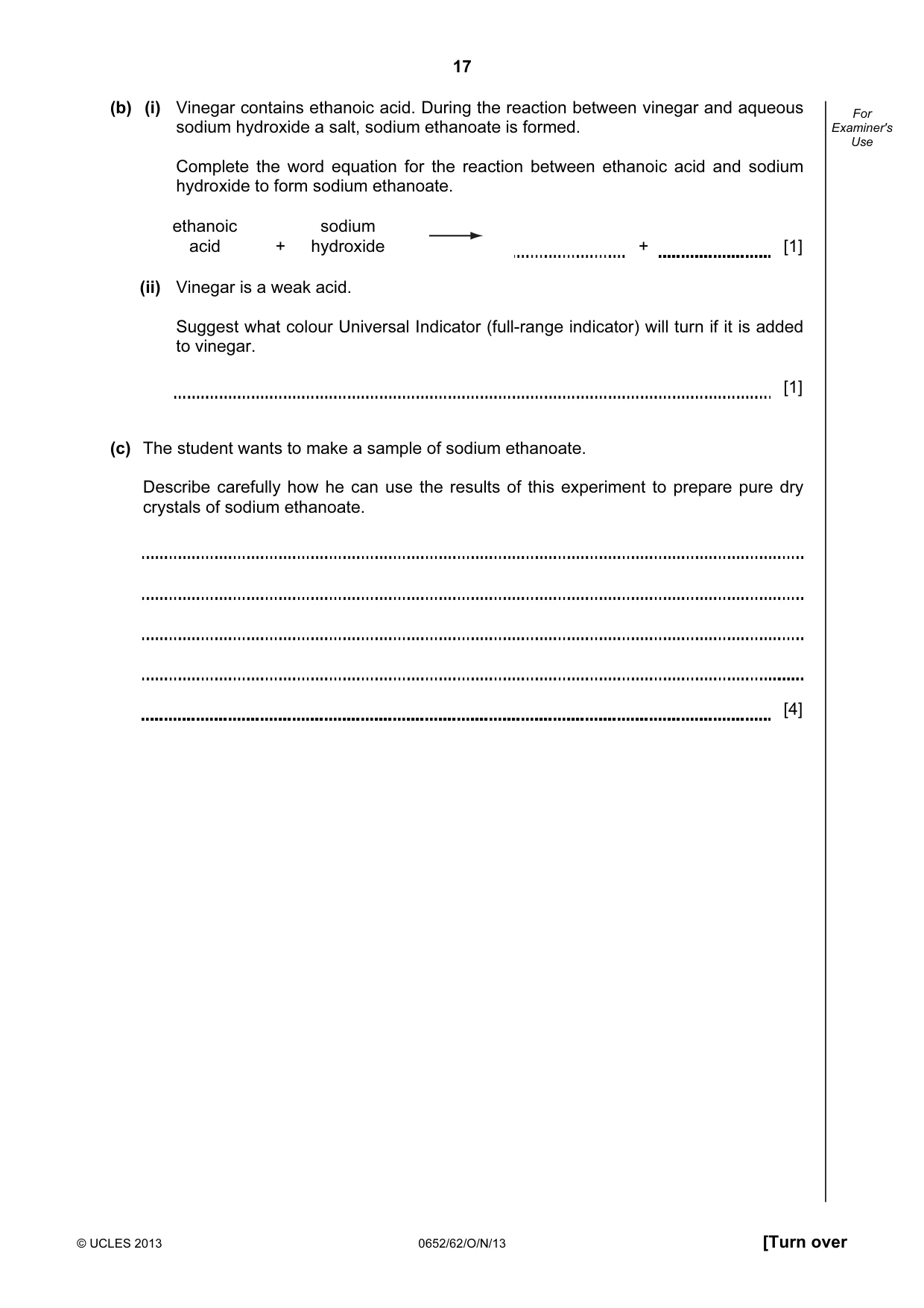 Cambridge IGCSE Physical Science 0652 2013 Oct/Nov Paper 6 · Variant 2 question paper, page 17 of 20