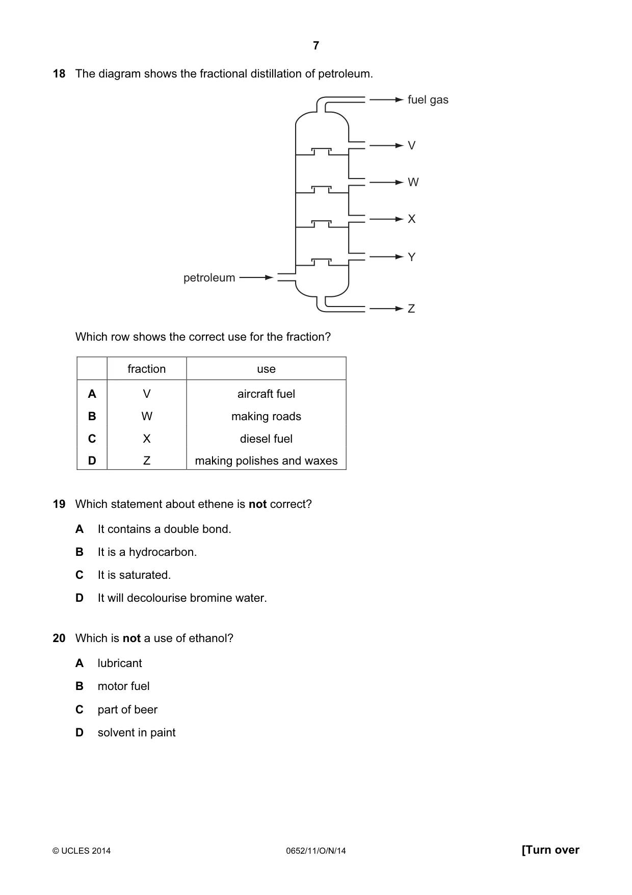 Cambridge IGCSE Physical Science 0652 2014 Oct/Nov Paper 1 · Variant 1 question paper, page 7 of 16