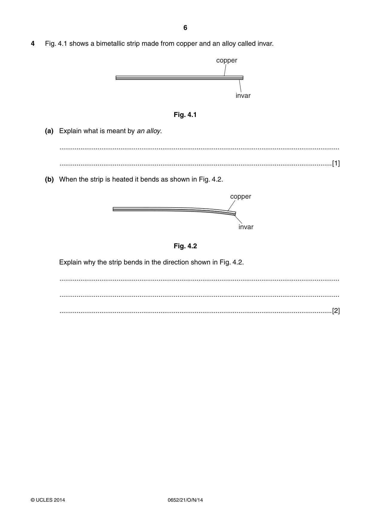 Cambridge IGCSE Physical Science 0652 2014 Oct/Nov Paper 2 · Variant 1 question paper, page 6 of 20