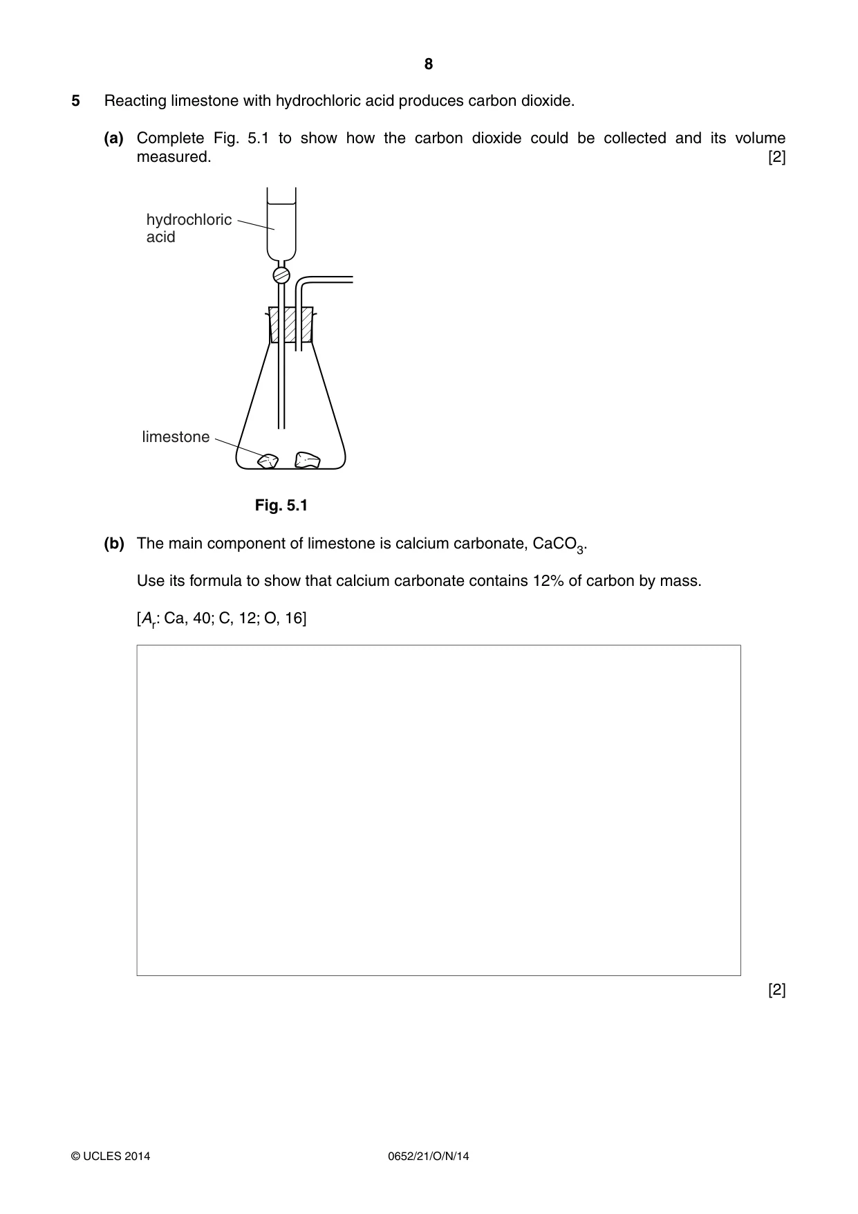 Cambridge IGCSE Physical Science 0652 2014 Oct/Nov Paper 2 · Variant 1 question paper, page 8 of 20