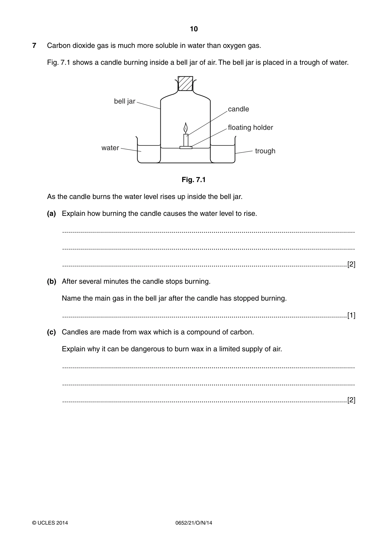 Cambridge IGCSE Physical Science 0652 2014 Oct/Nov Paper 2 · Variant 1 question paper, page 10 of 20