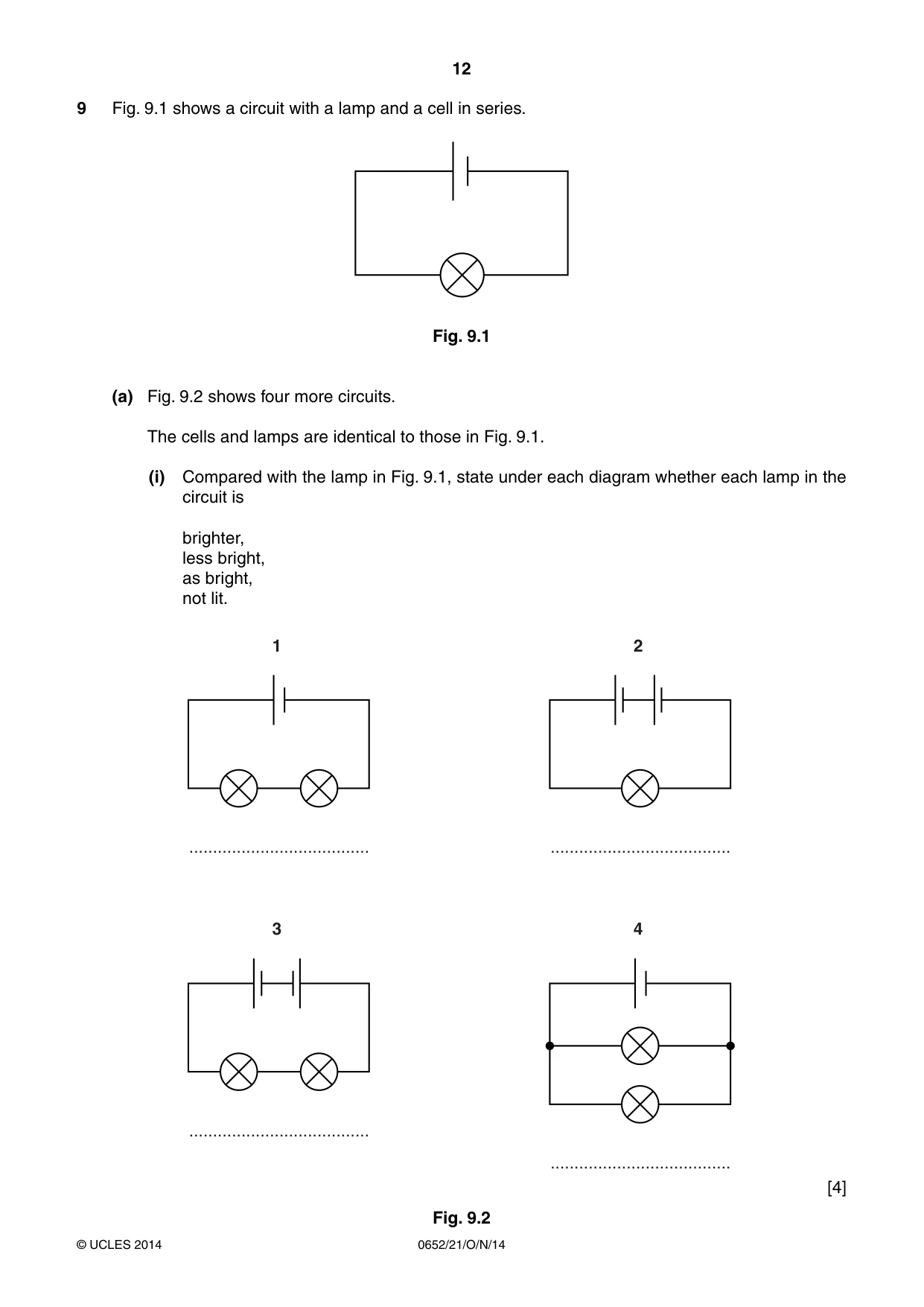 Cambridge IGCSE Physical Science 0652 2014 Oct/Nov Paper 2 · Variant 1 question paper, page 12 of 20