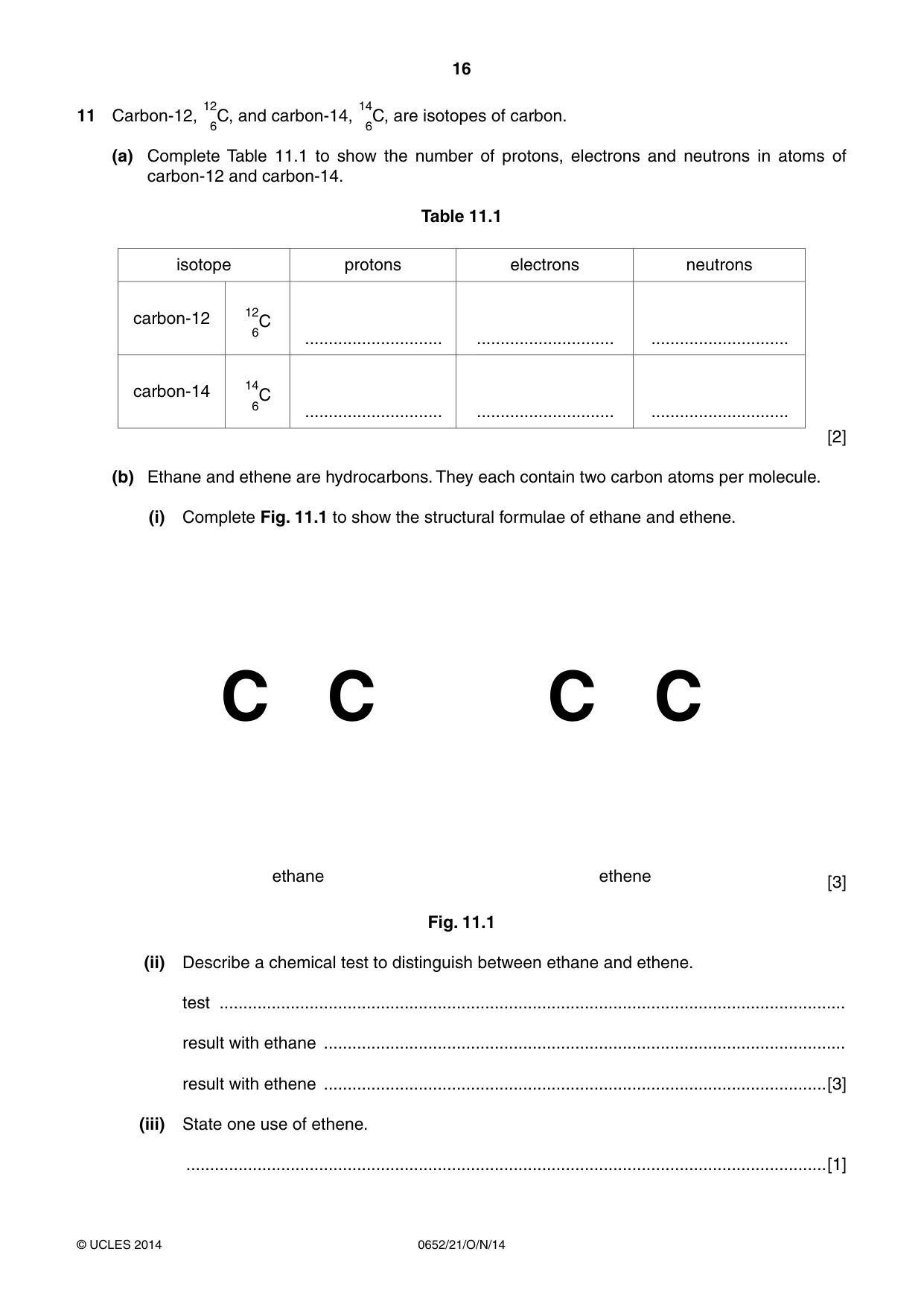 Cambridge IGCSE Physical Science 0652 2014 Oct/Nov Paper 2 · Variant 1 question paper, page 16 of 20