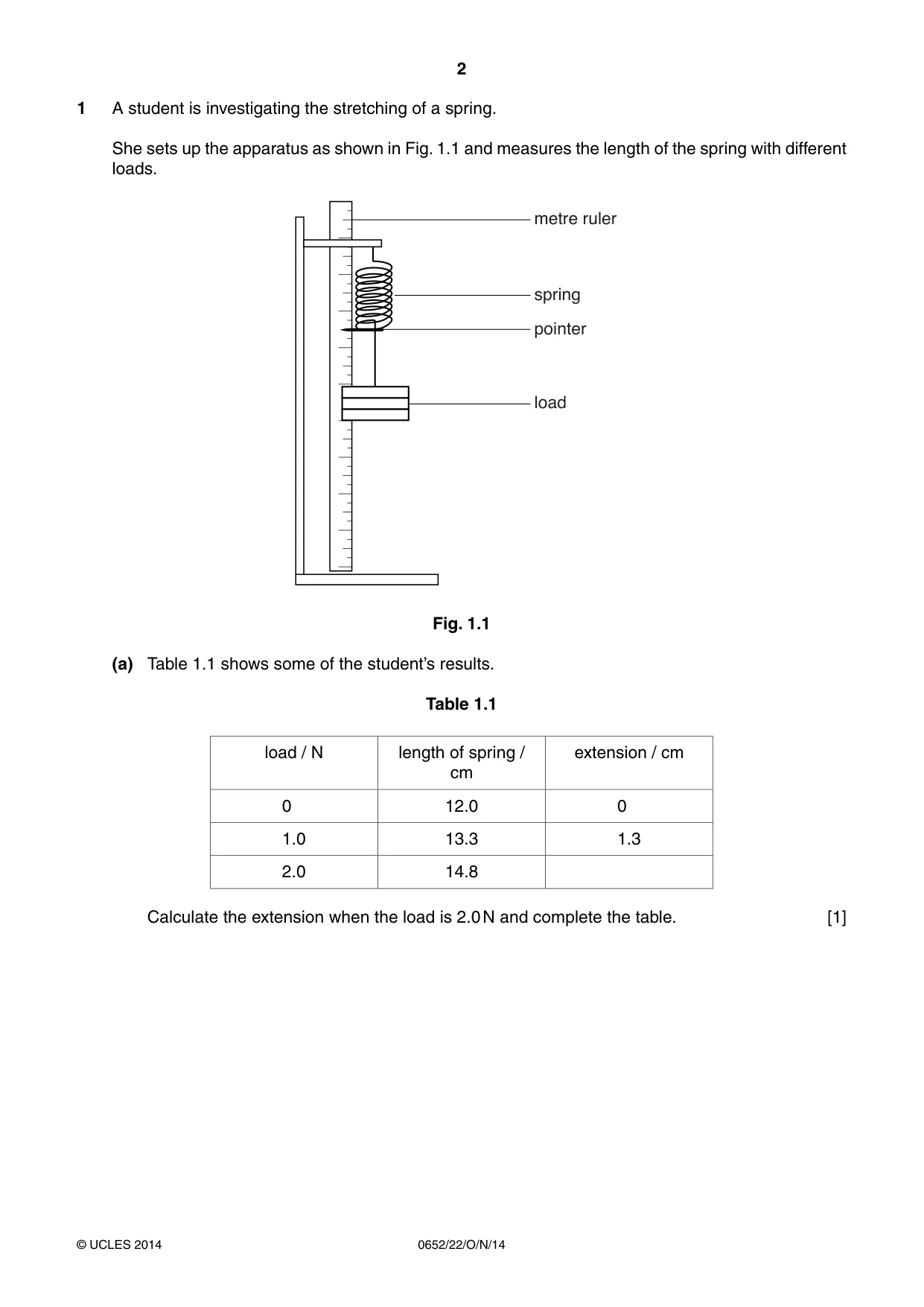 Cambridge IGCSE Physical Science 0652 2014 Oct/Nov Paper 2 · Variant 2 question paper, page 2 of 20