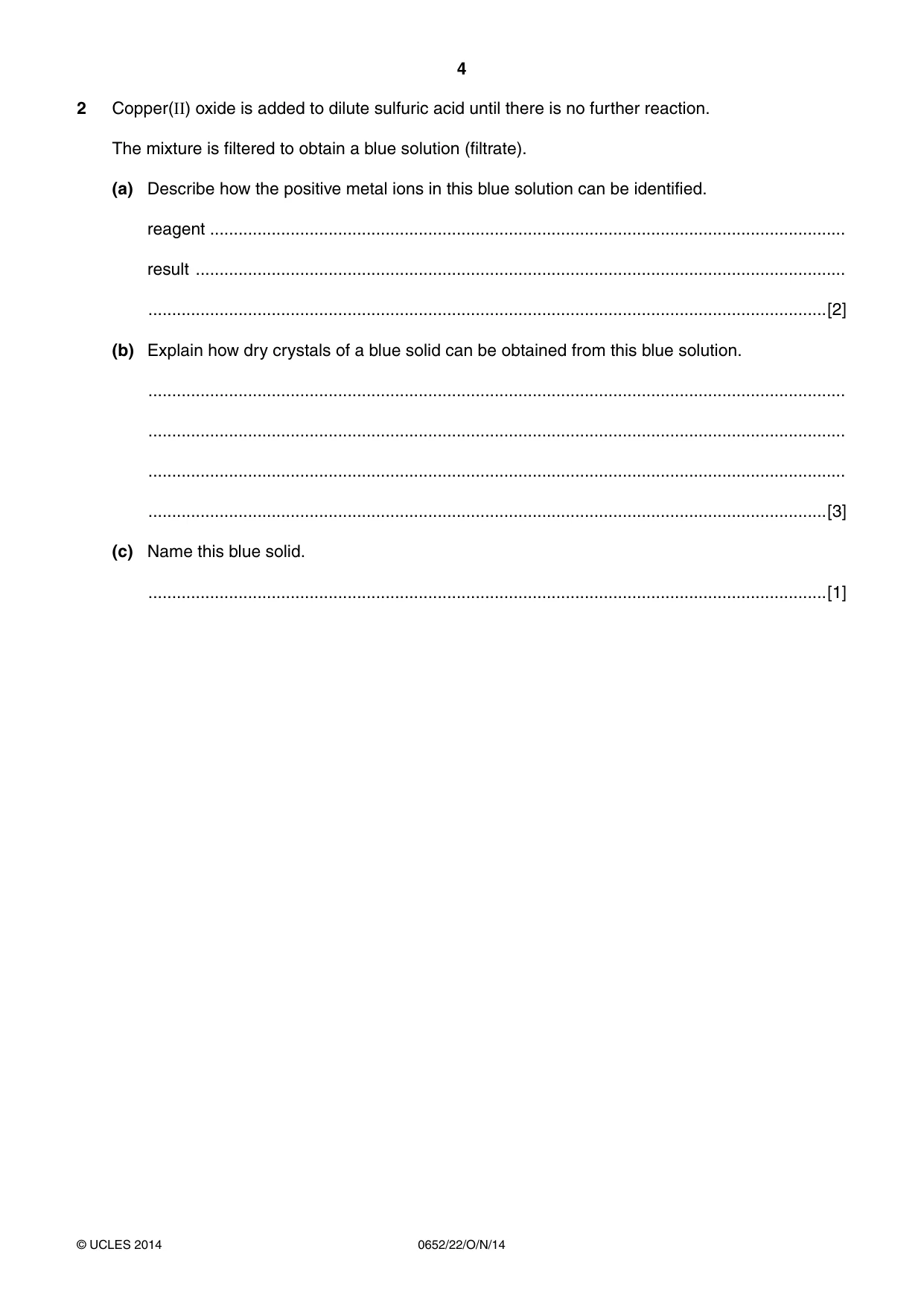 Cambridge IGCSE Physical Science 0652 2014 Oct/Nov Paper 2 · Variant 2 question paper, page 4 of 20