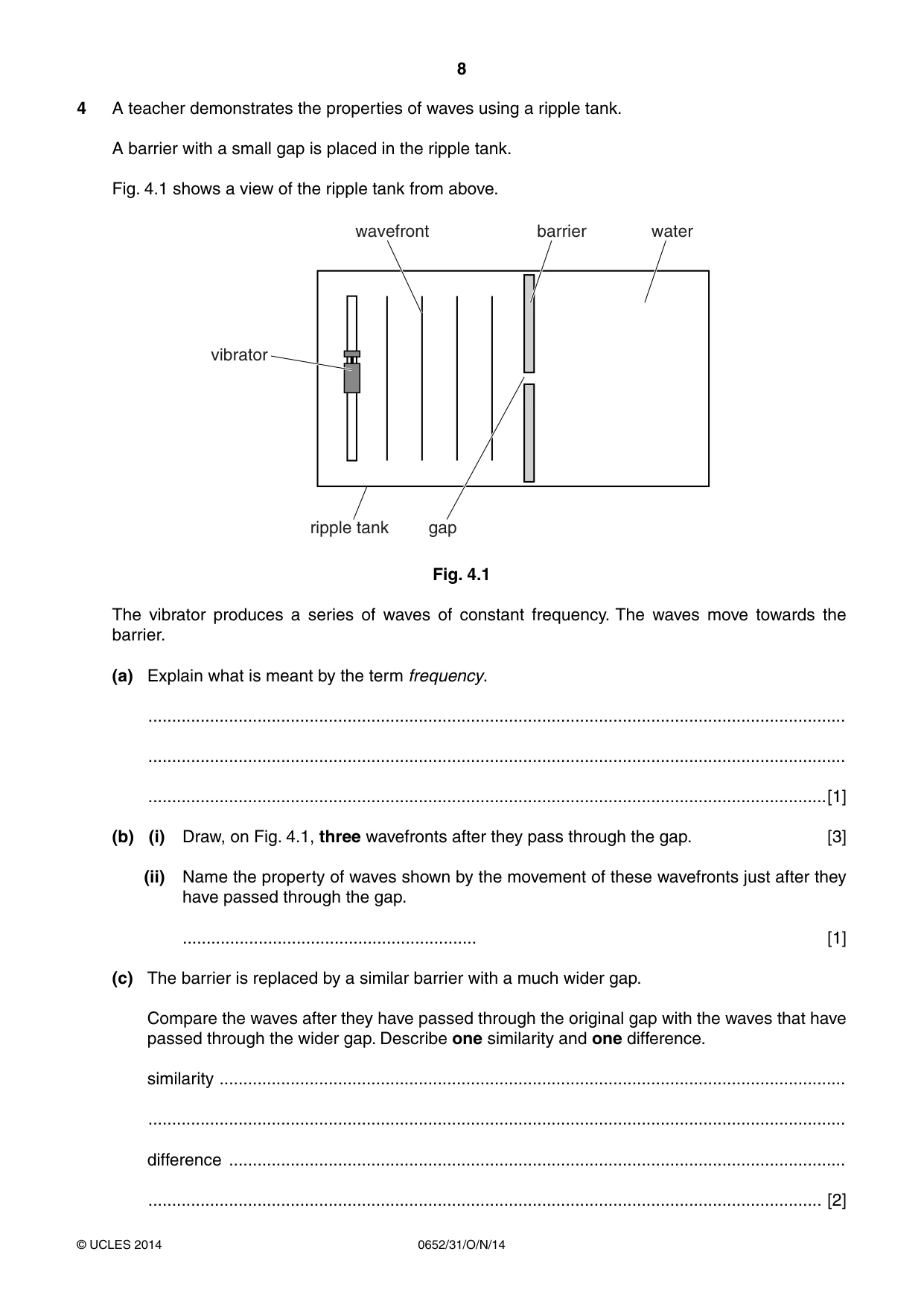 Cambridge IGCSE Physical Science 0652 2014 Oct/Nov Paper 3 · Variant 1 question paper, page 8 of 20