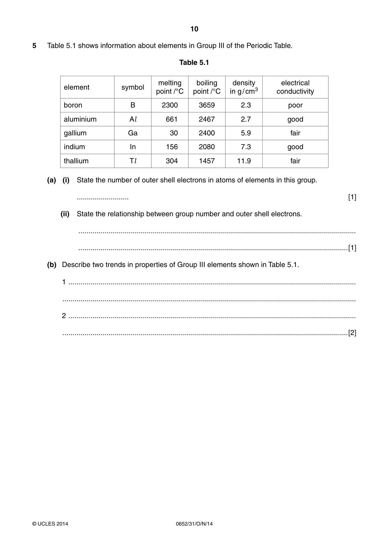 Cambridge IGCSE Physical Science 0652 2014 Oct/Nov Paper 3 · Variant 1 question paper, page 10 of 20